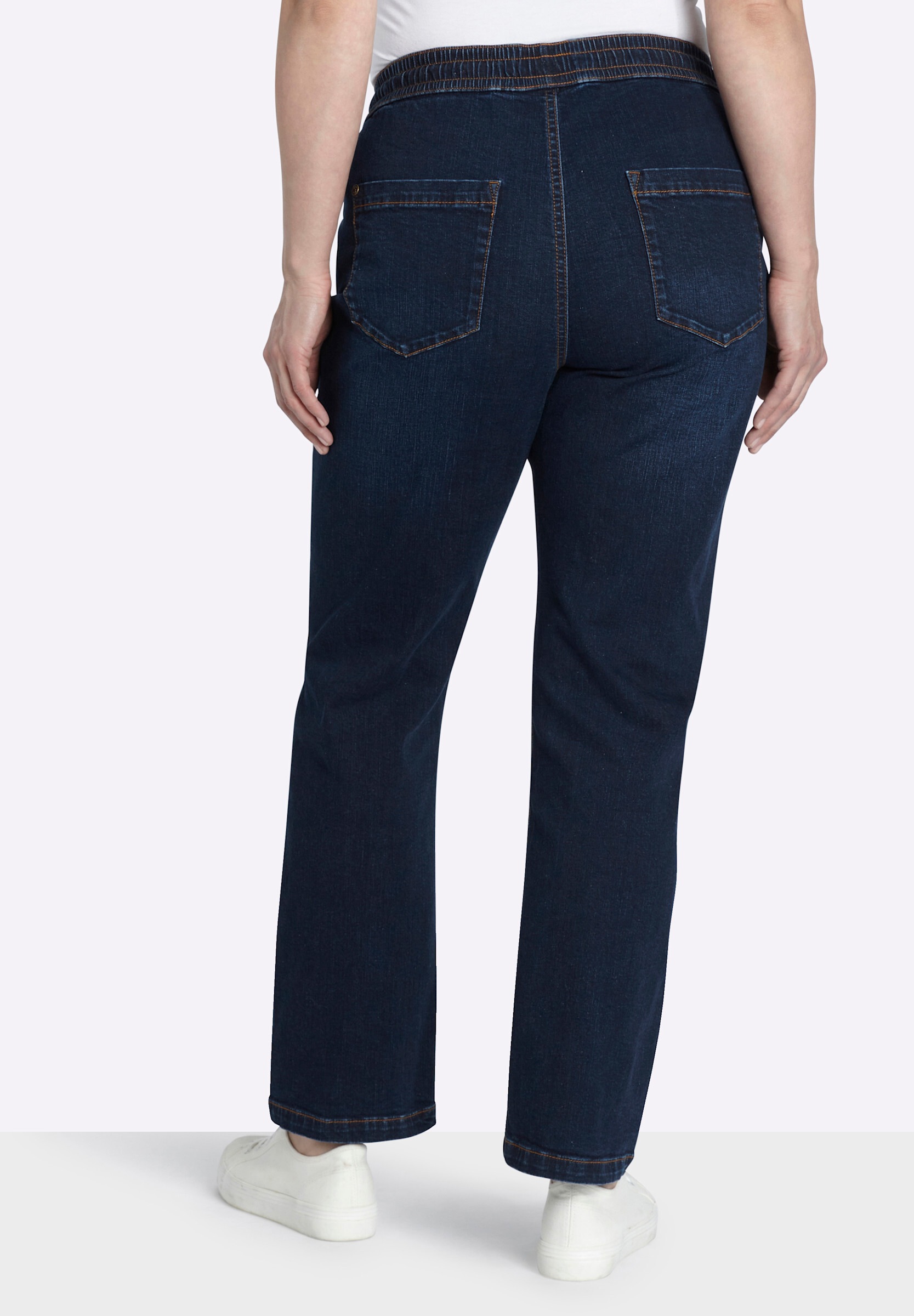Sheego Schlupfjeans »Schlupfjeans Schlupfjeans mit Bindeband«