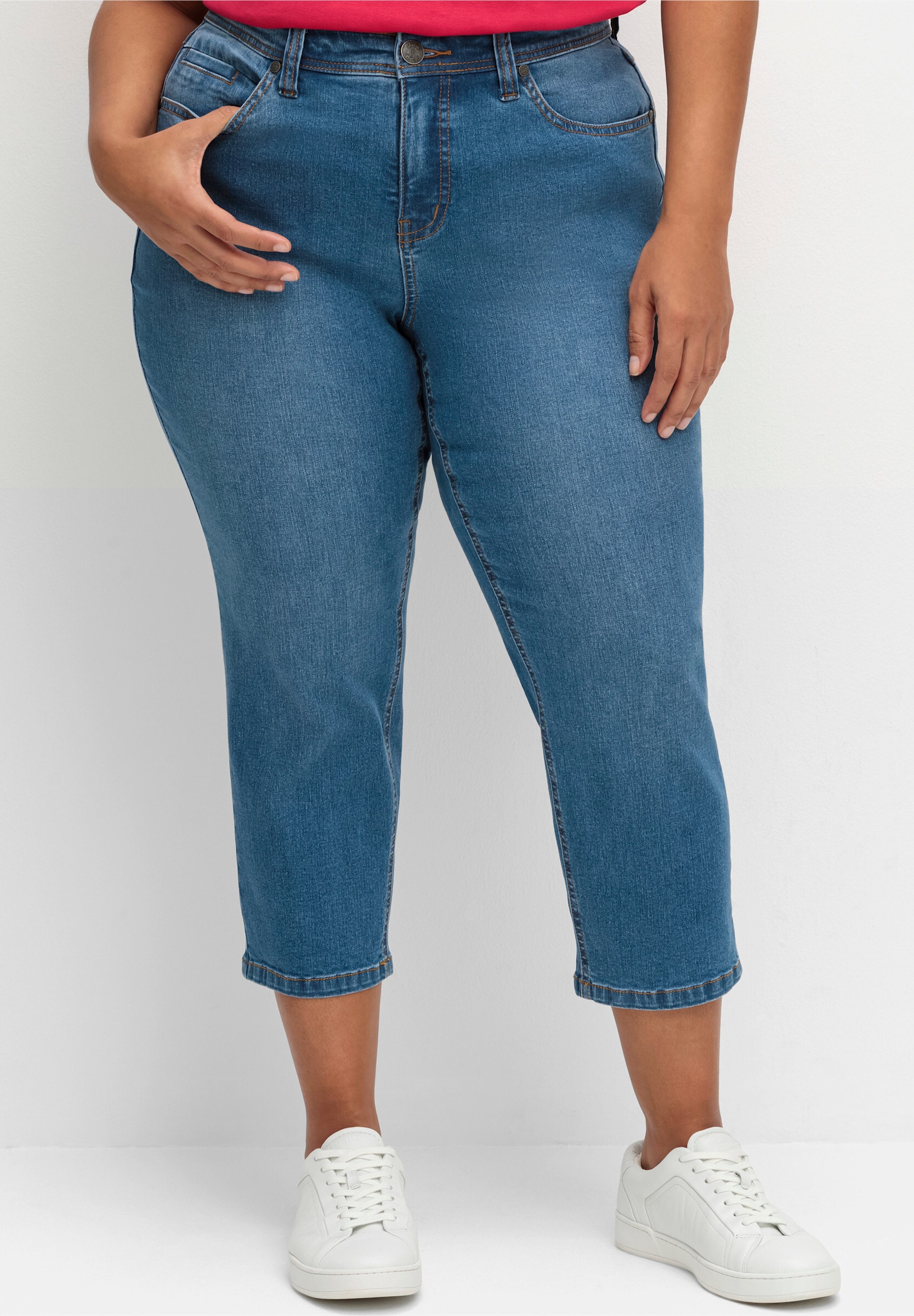 Sheego 5-Pocket-Jeans »7/8-Jeans 7/8-Jeans in schmaler Beinform« im Curvy-Schnitt PIA