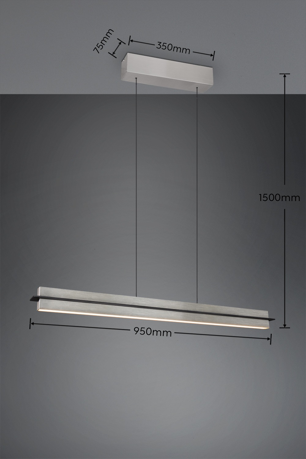 TRIO Leuchten LED Pendelleuchte »EMERSON, LED Hängeleuchte höhenverstellbar, 4-Stufen Touch Dimmer« LED-Board 1 Stk. Farbwechsler | warmweiß - kaltweiß Lichtfarbe einstellbar 2700-5000K warm- bis kaltweiß, Höhe max 150 cm