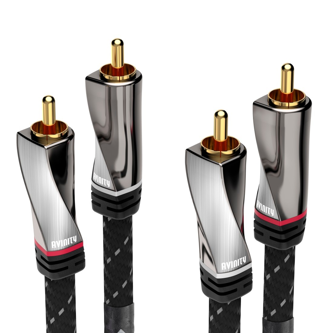AVINITY Stereo Cinch-Kabel, Gewebe, vergoldet, 1m