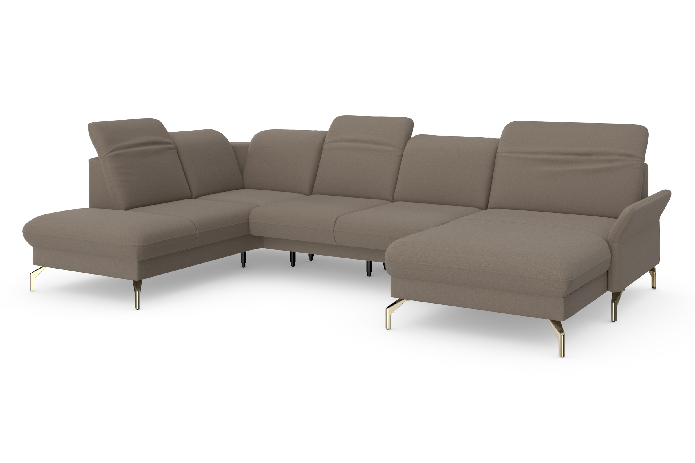 sit&more Wohnlandschaft »Fashion U-Form«, wahlweise mit Kopfteilverstellung, Vorziehsitz, motorisch, Nickelfüße