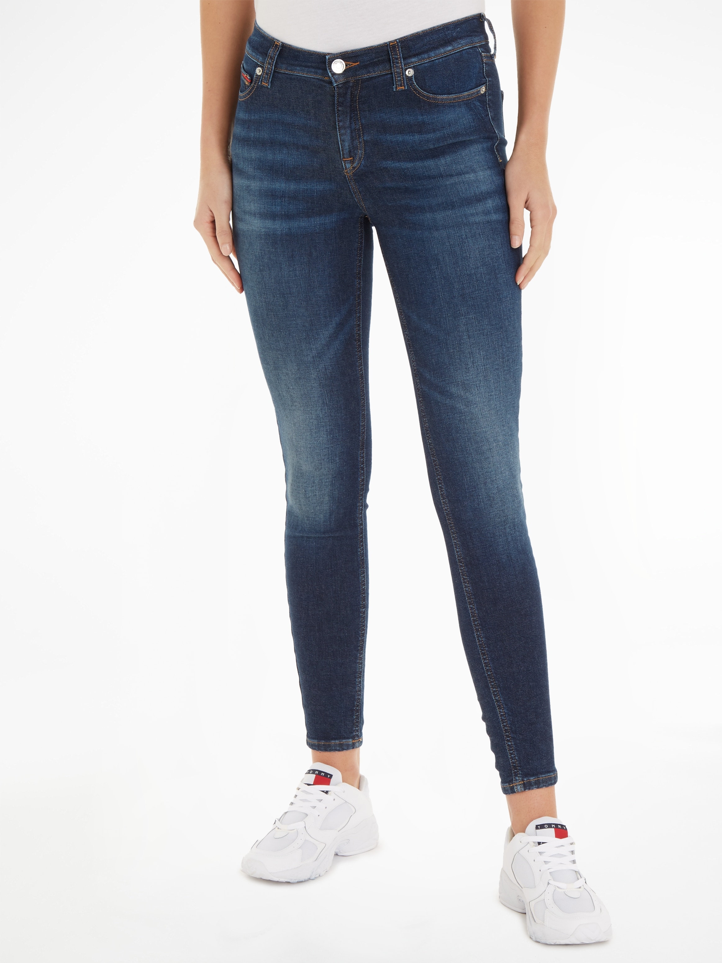 Jeans Skinny-fit-Jeans, Online OTTO im dezenten Shop Tommy mit Label-Applikationen