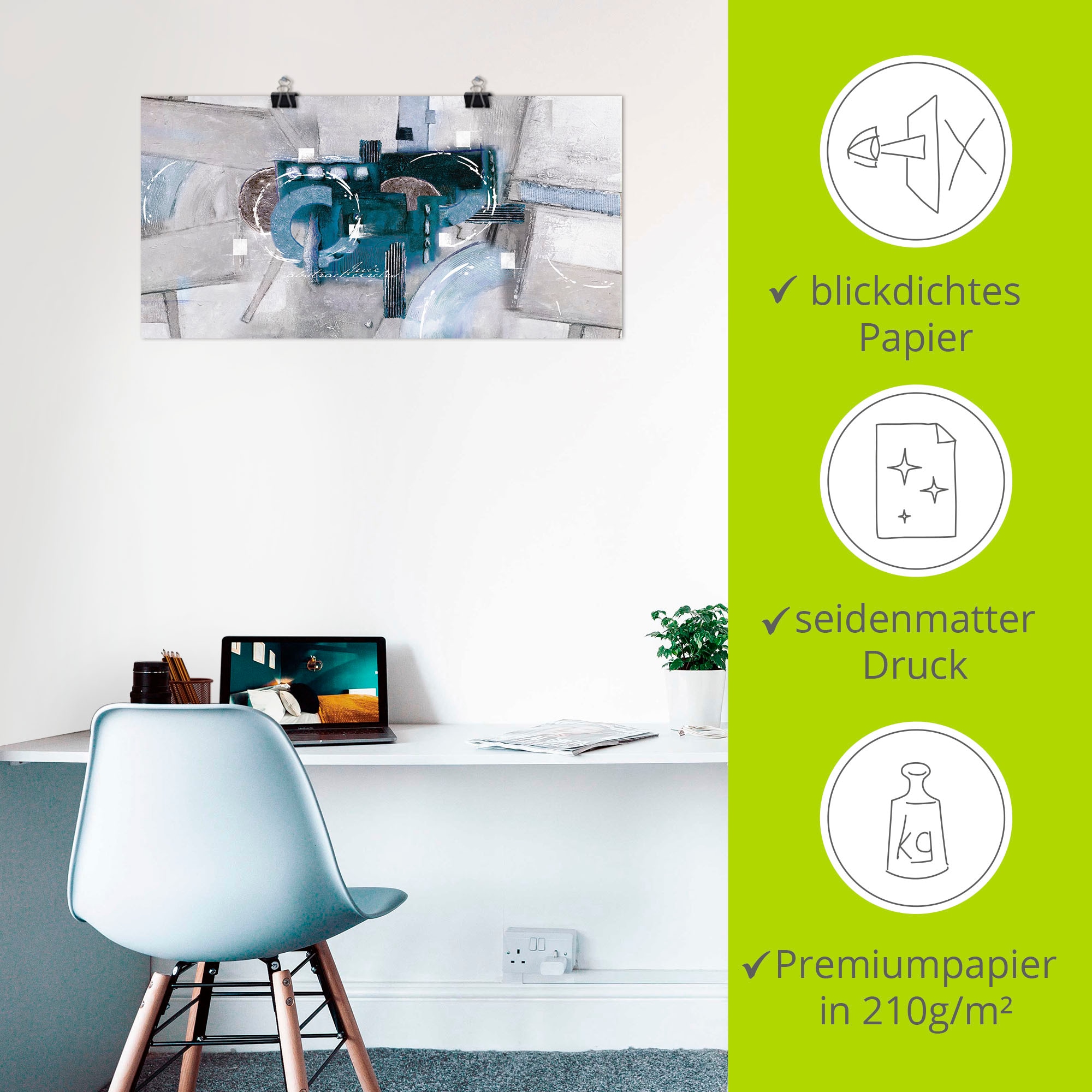 Artland Wandbild »Abstrakte blaue Kreise« Gegenstandslos 1 Stk. tlg. als Alubild, Leinwandbild, Poster in verschied. Größen