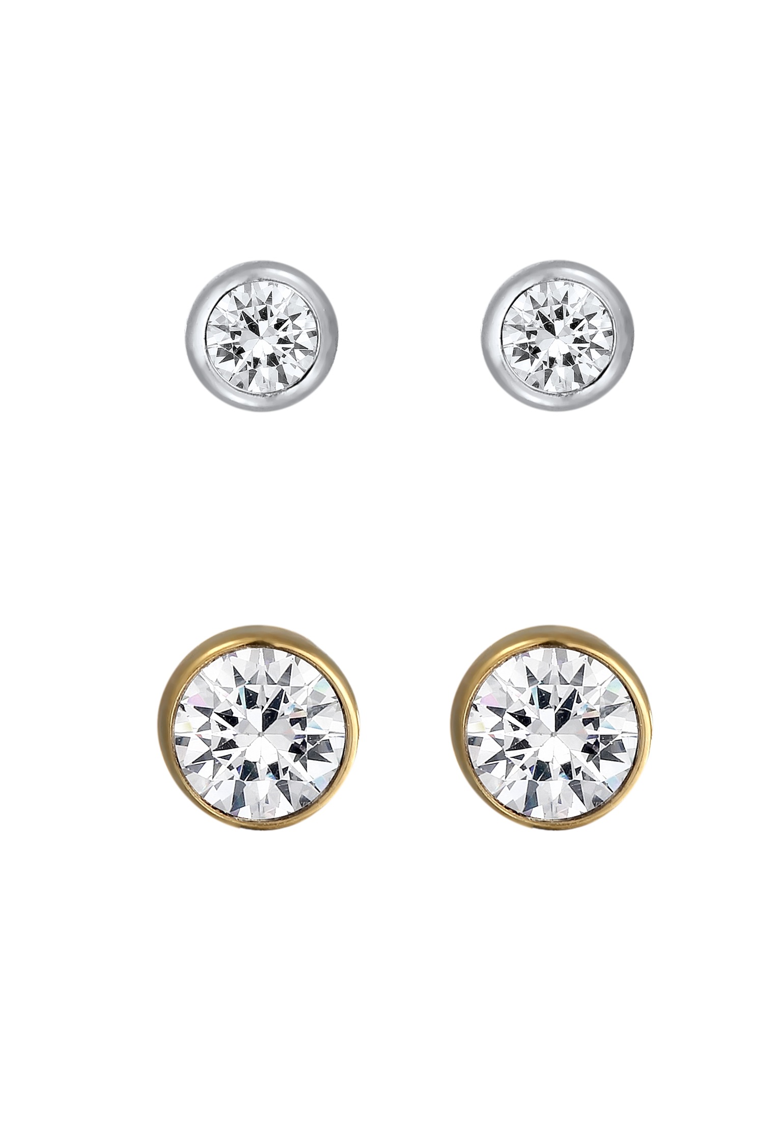 Elli Ohrstecker-Set »Ohrringe Ohrstecker Set Glas Kristallen Weiß 925 Sterling Silber«