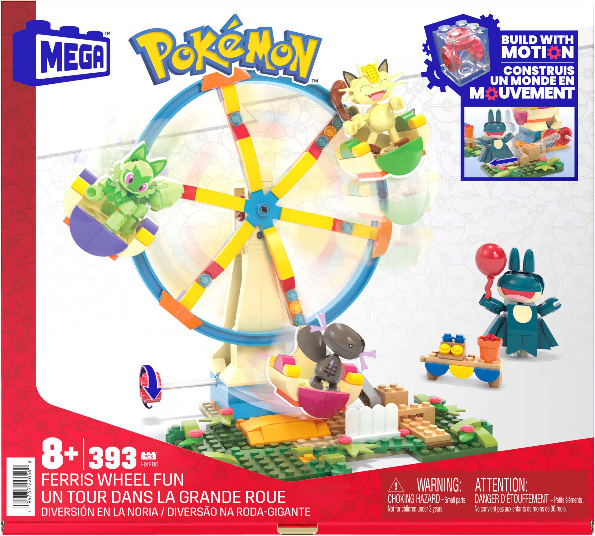 MEGA Konstruktions-Spielset »MEGA Pokémon Spaß auf dem Riesenrad«