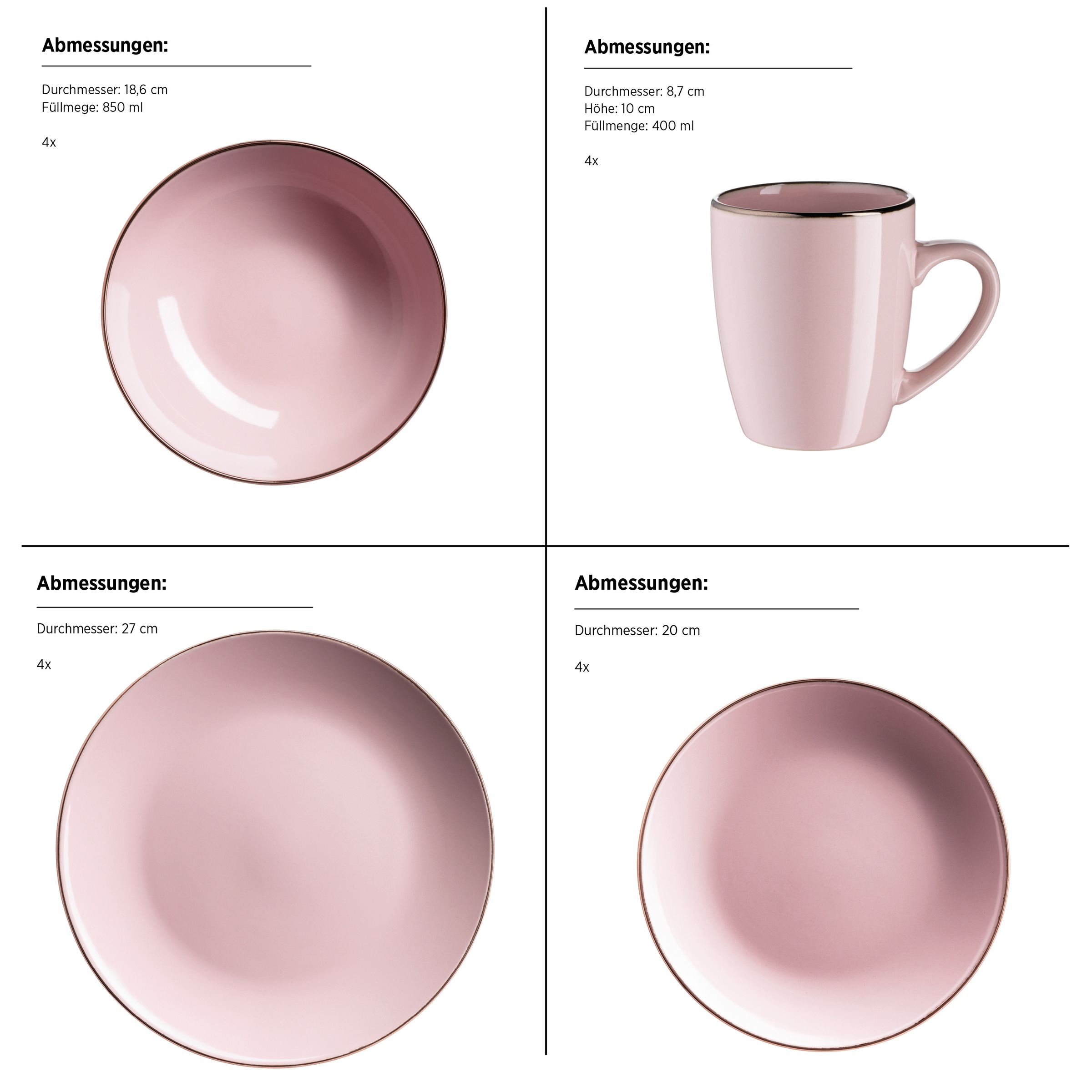 MÄSER Kombiservice »Metallic Rim«