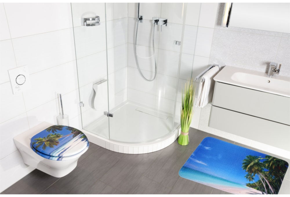 Sanilo Badaccessoire-Set »Karibik« bestehend aus WC-Sitz, Badteppich, Stöpsel, Seifenspender, WC-Bürste