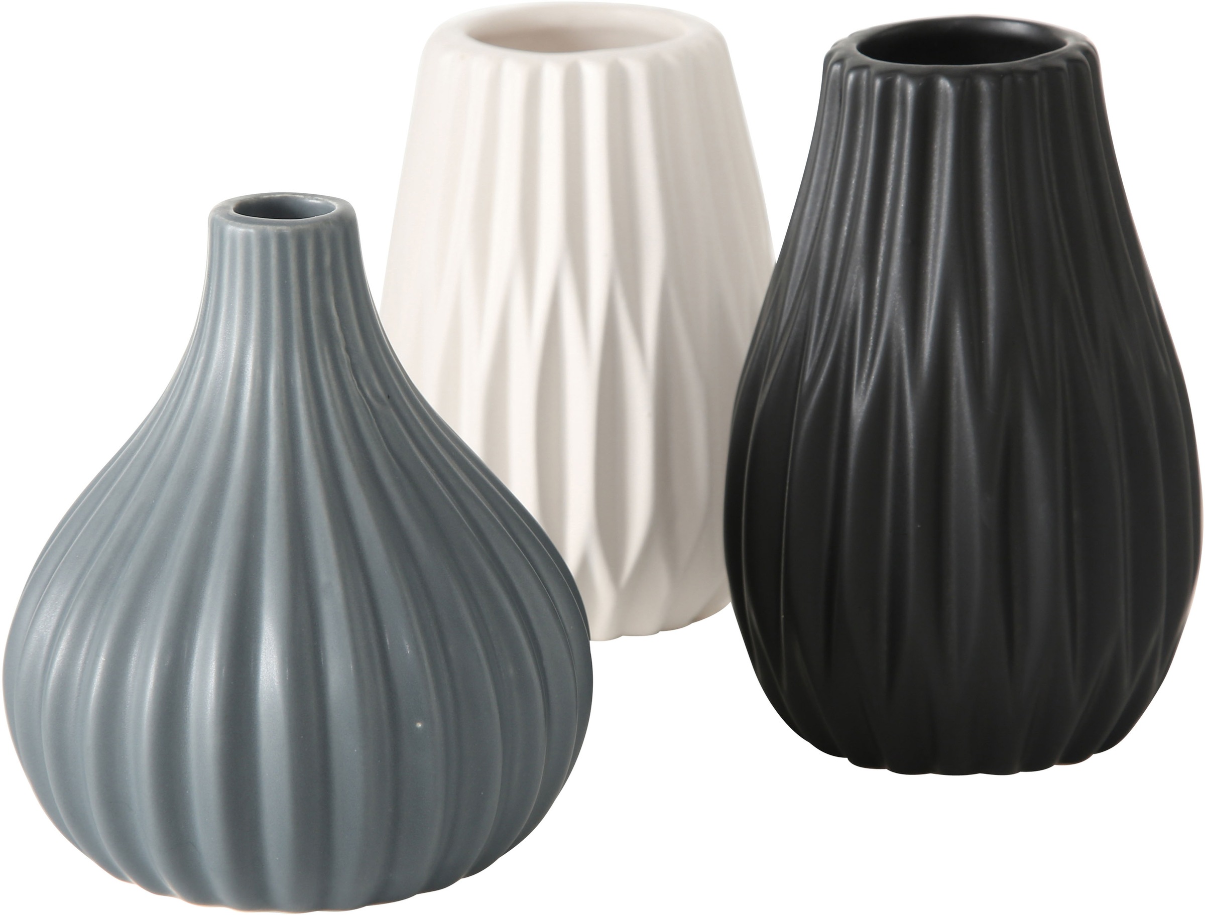 BOLTZE Tischvase »Wilma«, (Set, 3 St.), Höhe ca. 11,5 cm + 14 cm