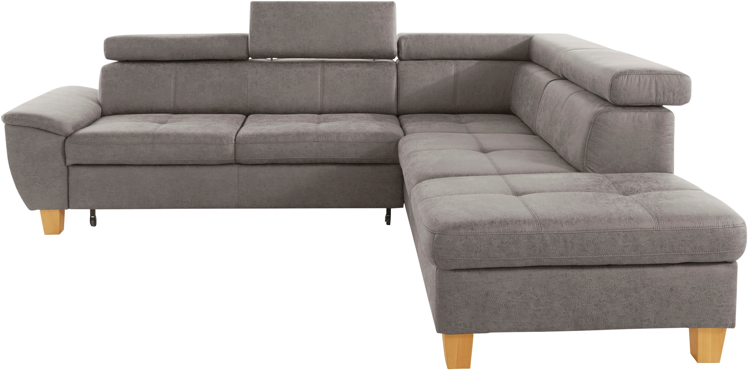 exxpo - sofa fashion Ecksofa »Enya, L-Form«, mit Kopfteilverstellung, wahlweise Bettfunktion u. Bettkasten