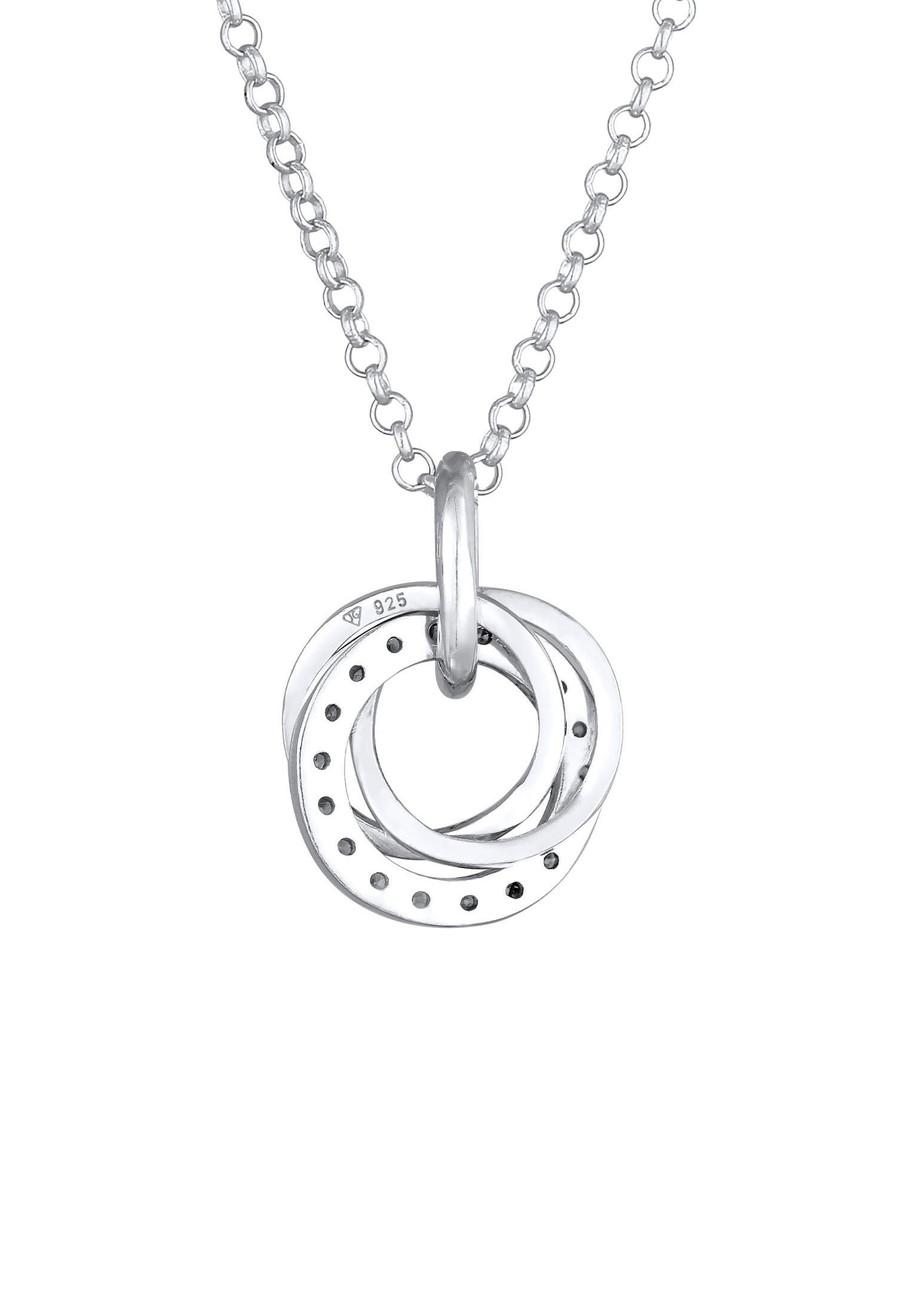 Elli Kette mit Anhänger »Halskette Kreis Ringe Zirkonia 925 Silber«