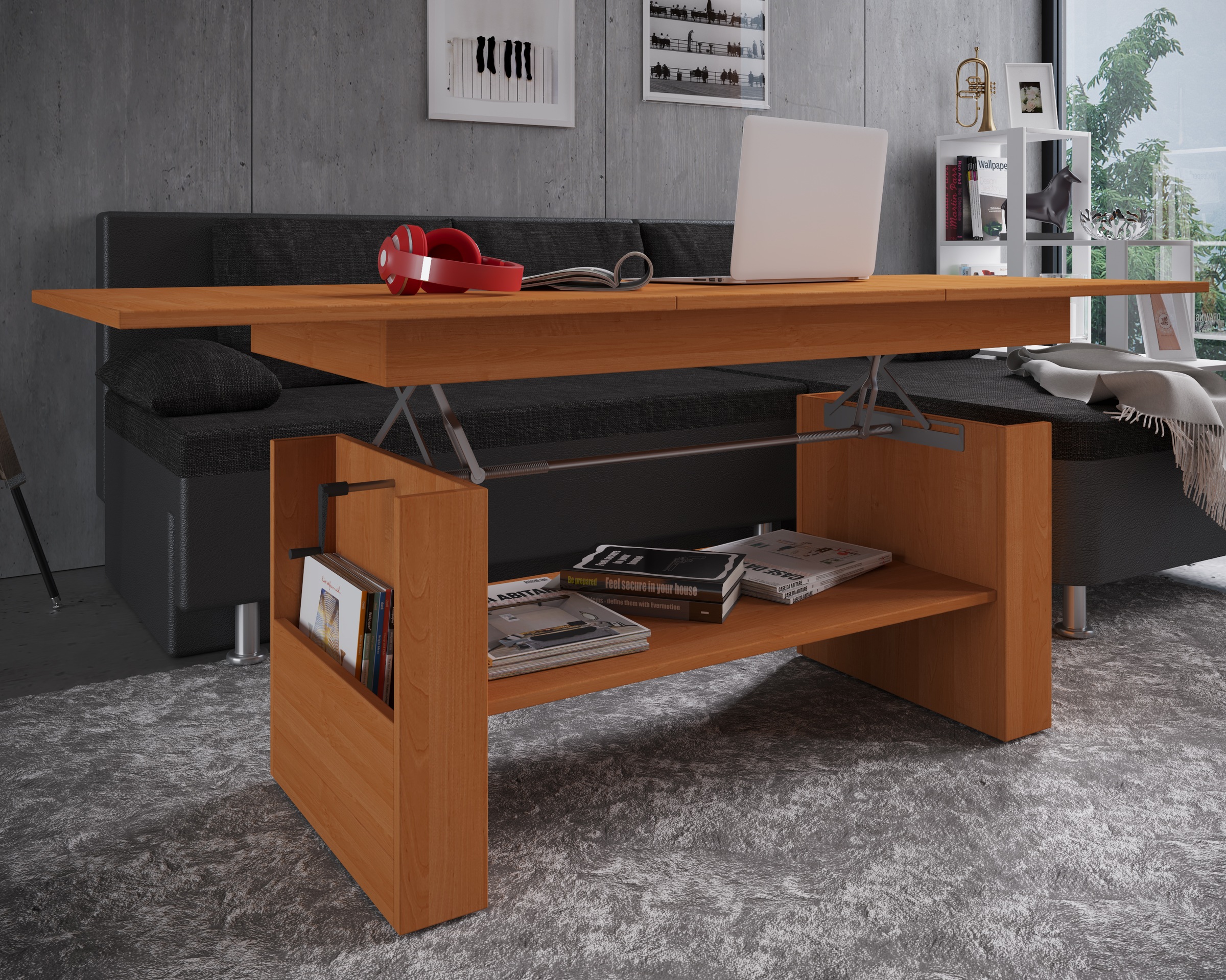 VCM Beistelltisch »Holz Couchtisch Kobila höhenverstellbar ausziehbar«