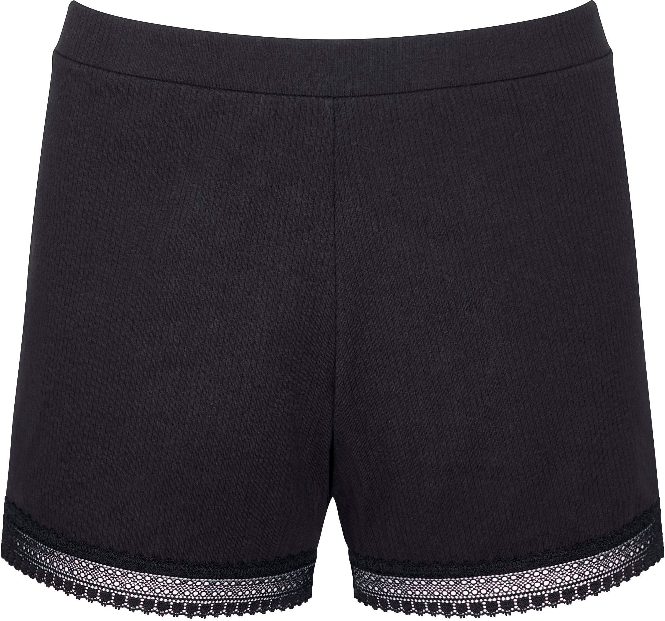 sloggi Relaxshorts »GO Ribbed Short«, Short mit lockerer Passform, weicher Spitzenbesatz