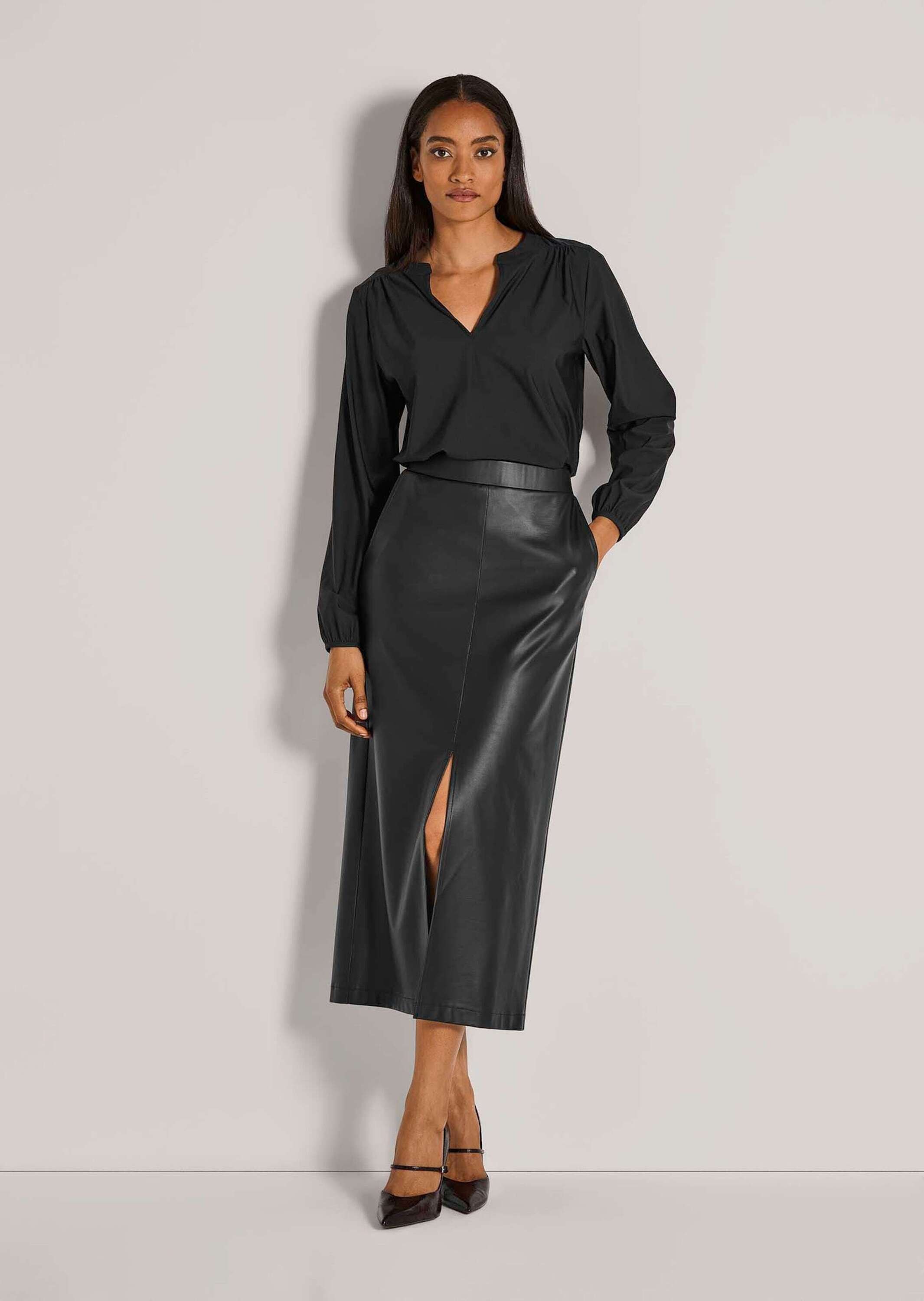 MADELEINE Midirock »Lederrock Eleganter Rock aus Leder-Imitat« Lederimitat