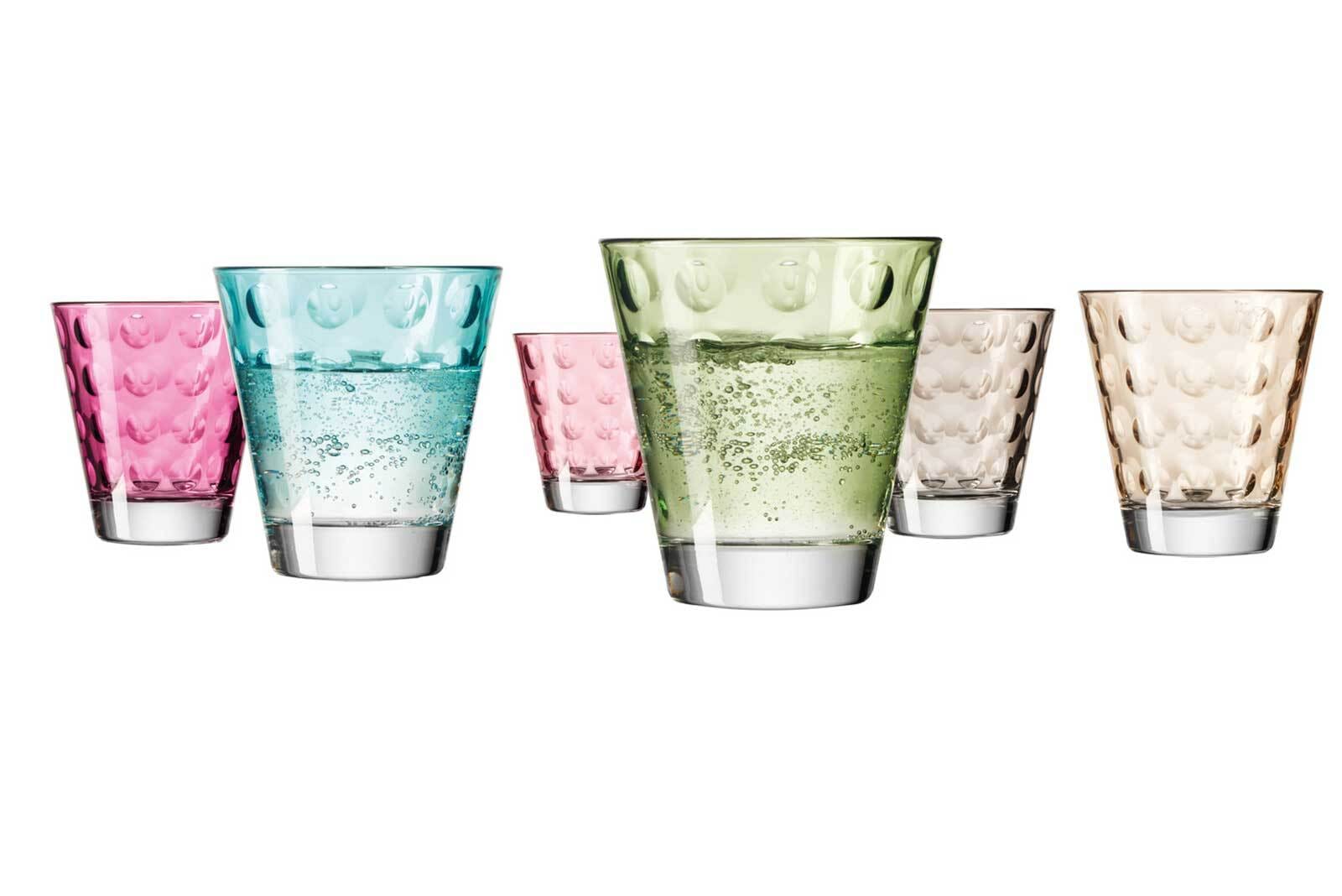 LEONARDO Glas »Trinkgläser Optic 215 ml 6er Set bunt«