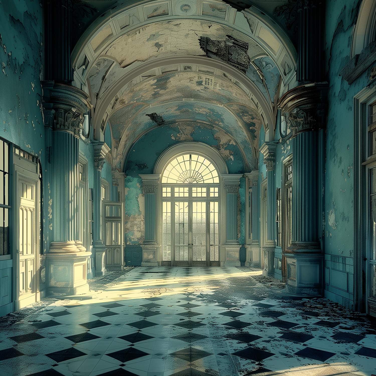 queence Acrylglasbild »Lost Places«, Architektonische Elemente-Elemente der Architektur-Gebäude-Innenarchitektur-Kunst, (1 St.), Fine Art-Print in Galeriequalität