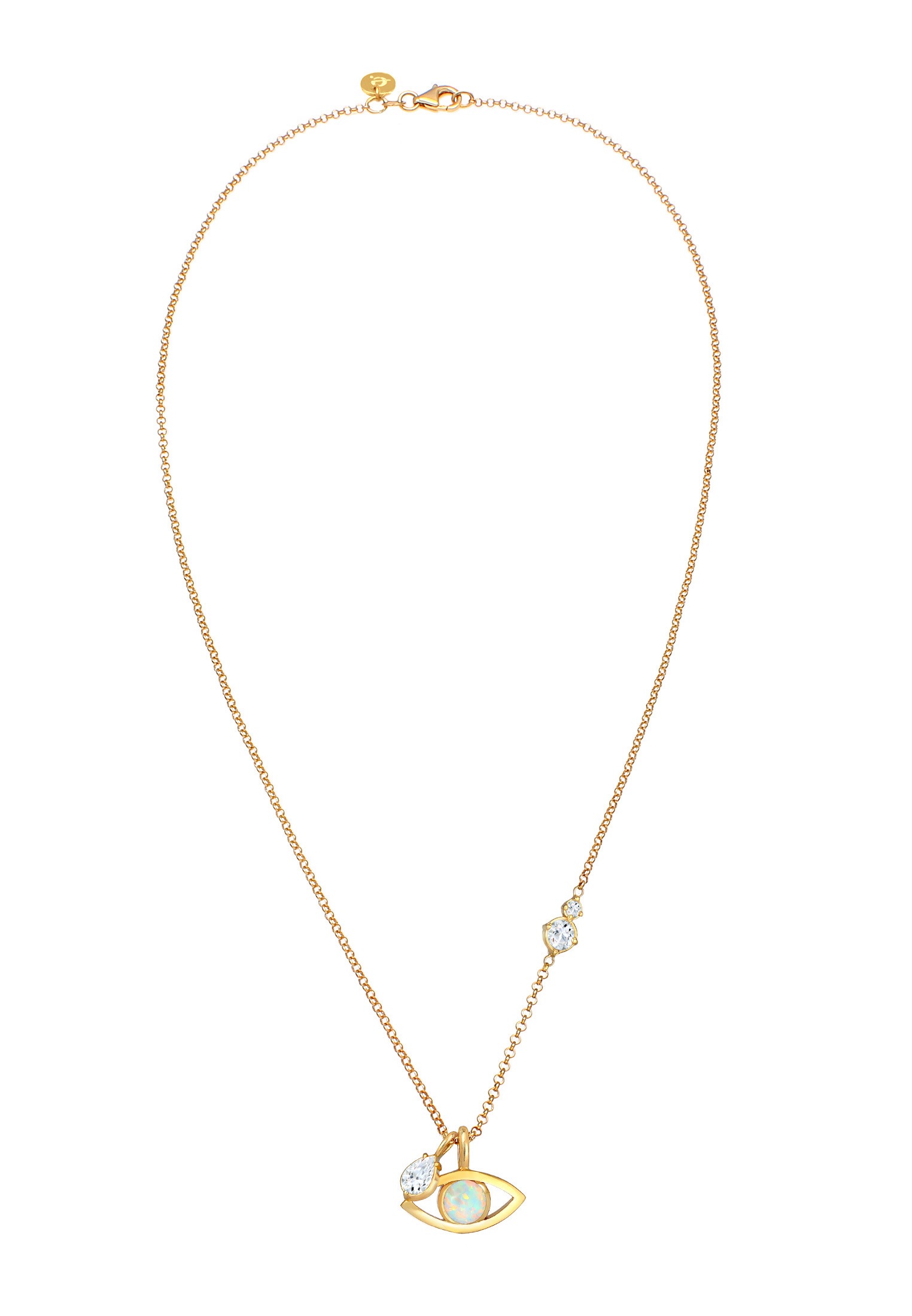 Elli Premium Silberkette »Halskette Evil Eye Opal Solitär Topas Tropfen 925 Silber«