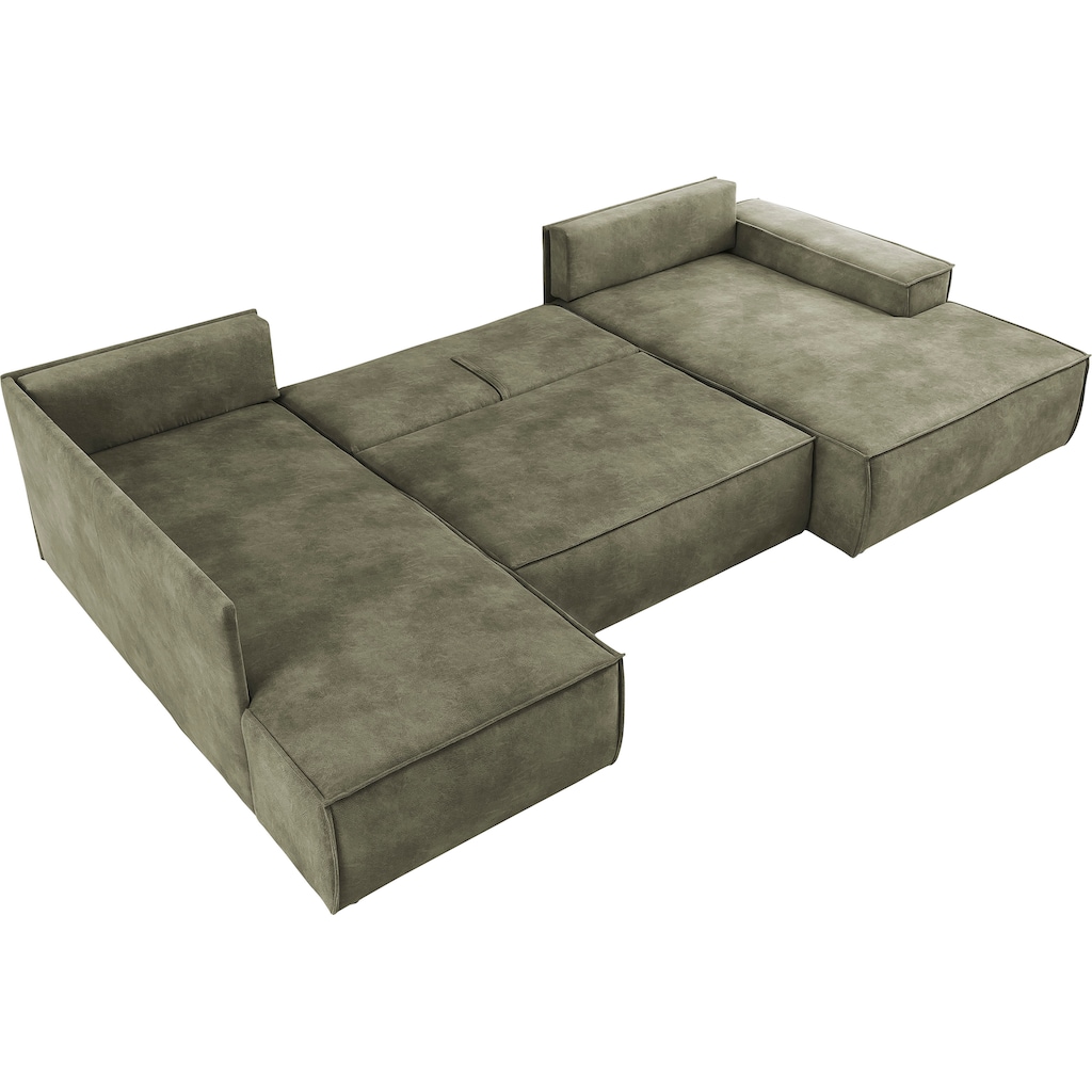 Home affaire Wohnlandschaft »SHERWOOD XXL 329 cm Schlafsofa, U-Form«