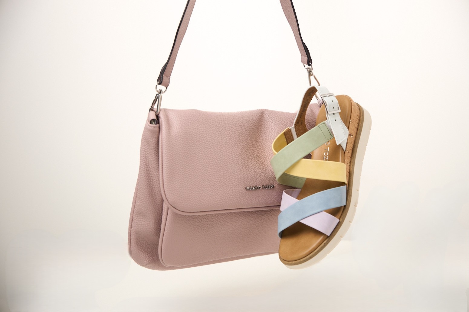 MARCO TOZZI Umhängetasche Damen Handtasche, Schultertasche mit Logoschriftzug