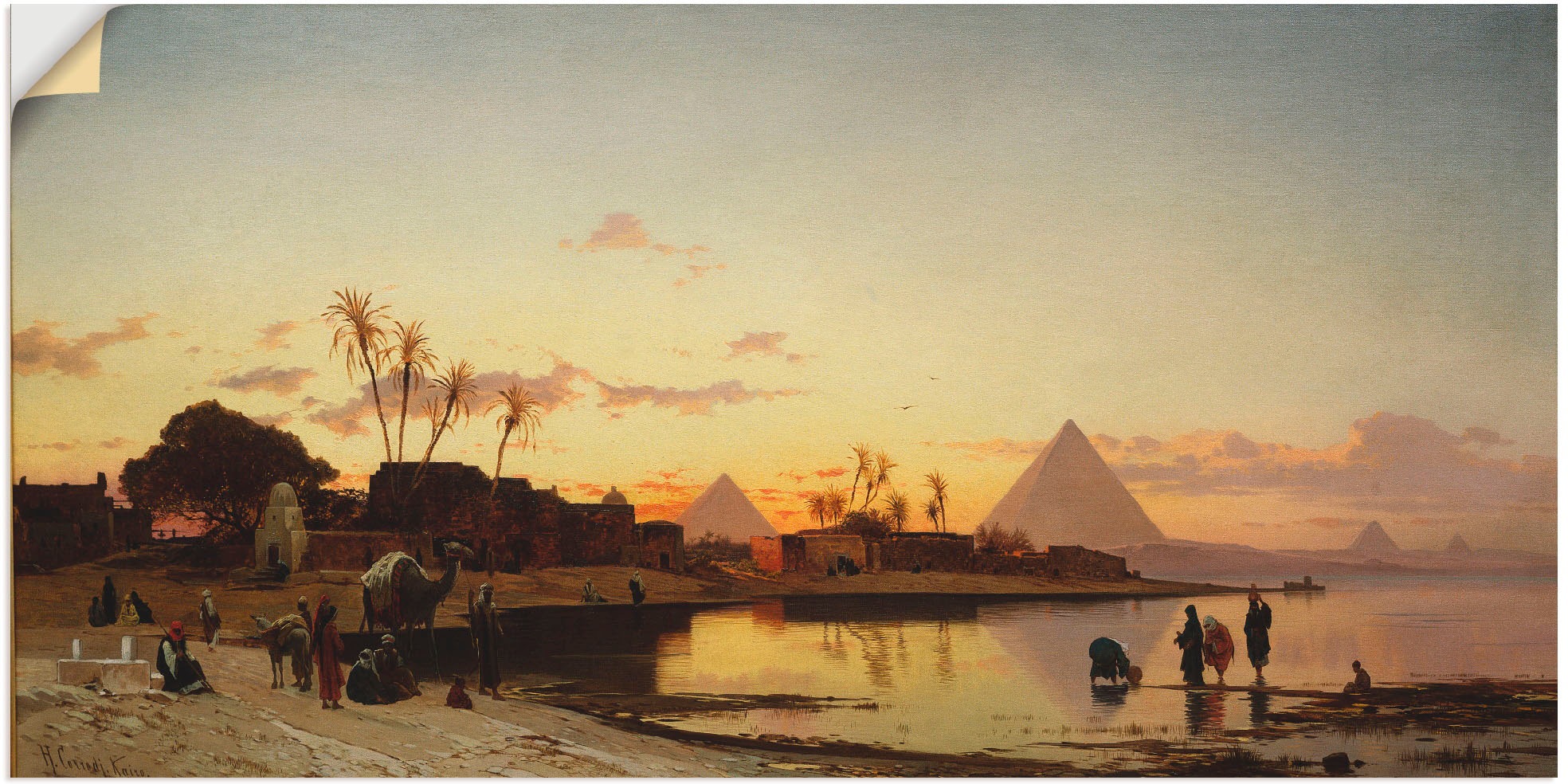 Artland Wandbild »Sonnenuntergang am Nil, Kairo.«, Afrika, (1 St.), in vielen Größen & Produktarten -Leinwandbild, Poster, Wandaufkleber / Wandtattoo auch für Badezimmer geeignet