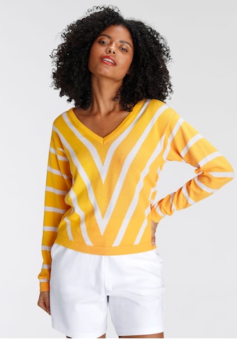 AJC V-Ausschnitt-Pullover, im trendigen Streifen-Design-Mix - NEUE KOLLEKTION kaufen