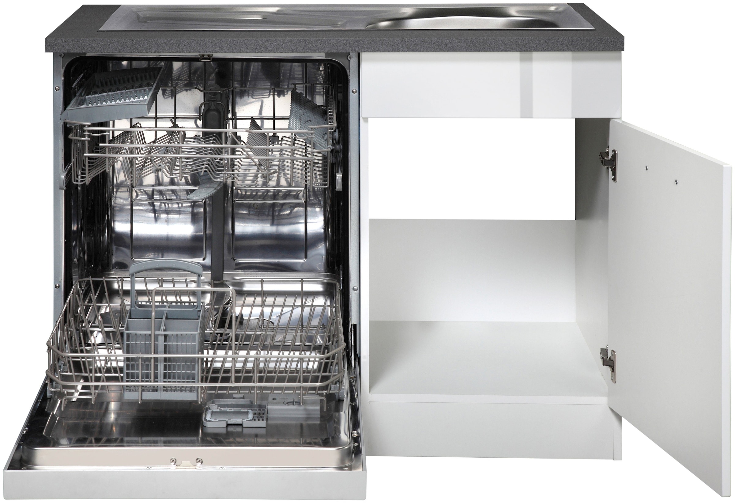 KOCHSTATION Spülenschrank »KS-Trier« Breite 110 cm, inkl. Möbelfront für Geschirrspüler