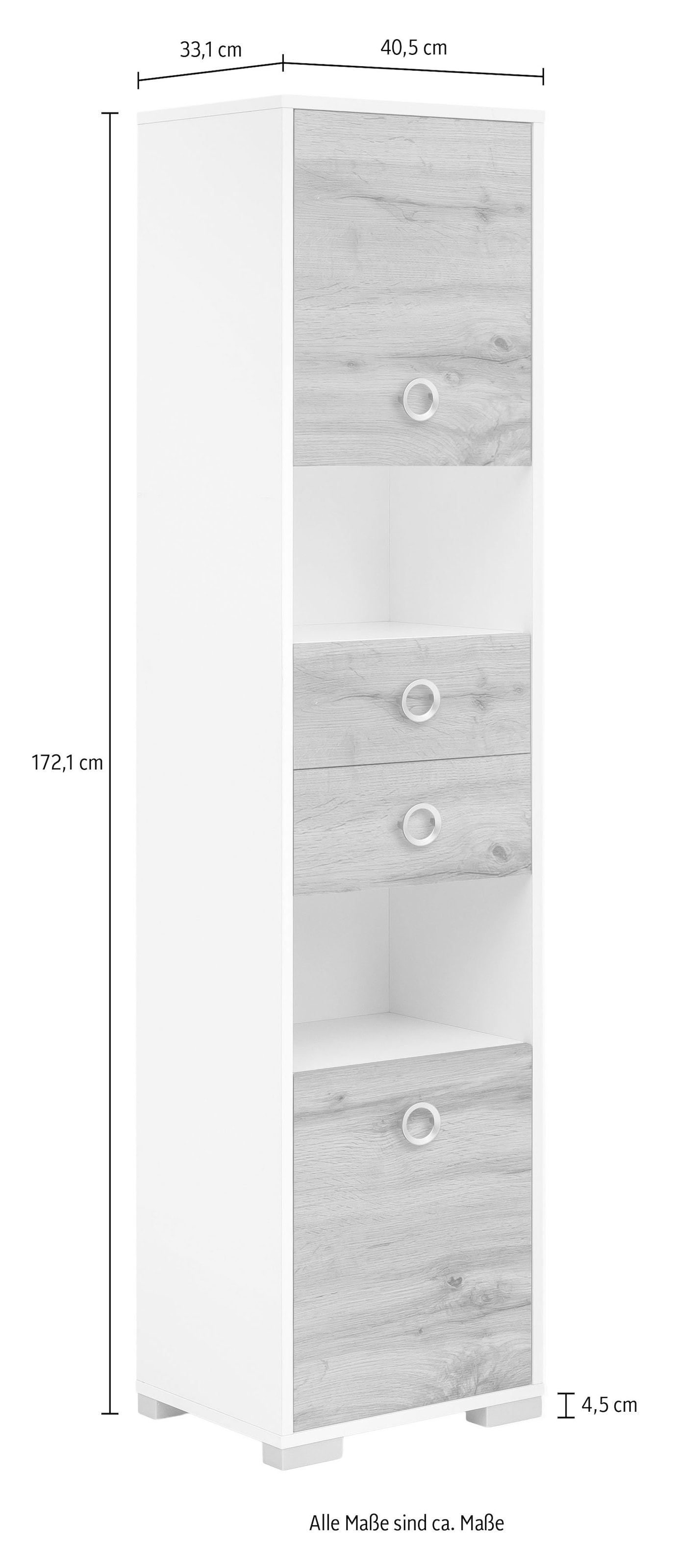 welltime Hochschrank »Kimi, Breite 40,5 cm« 1 Stk. tlg. Solide Verarbeitung - Dieses Produkt ist in Deutschland gefertigt