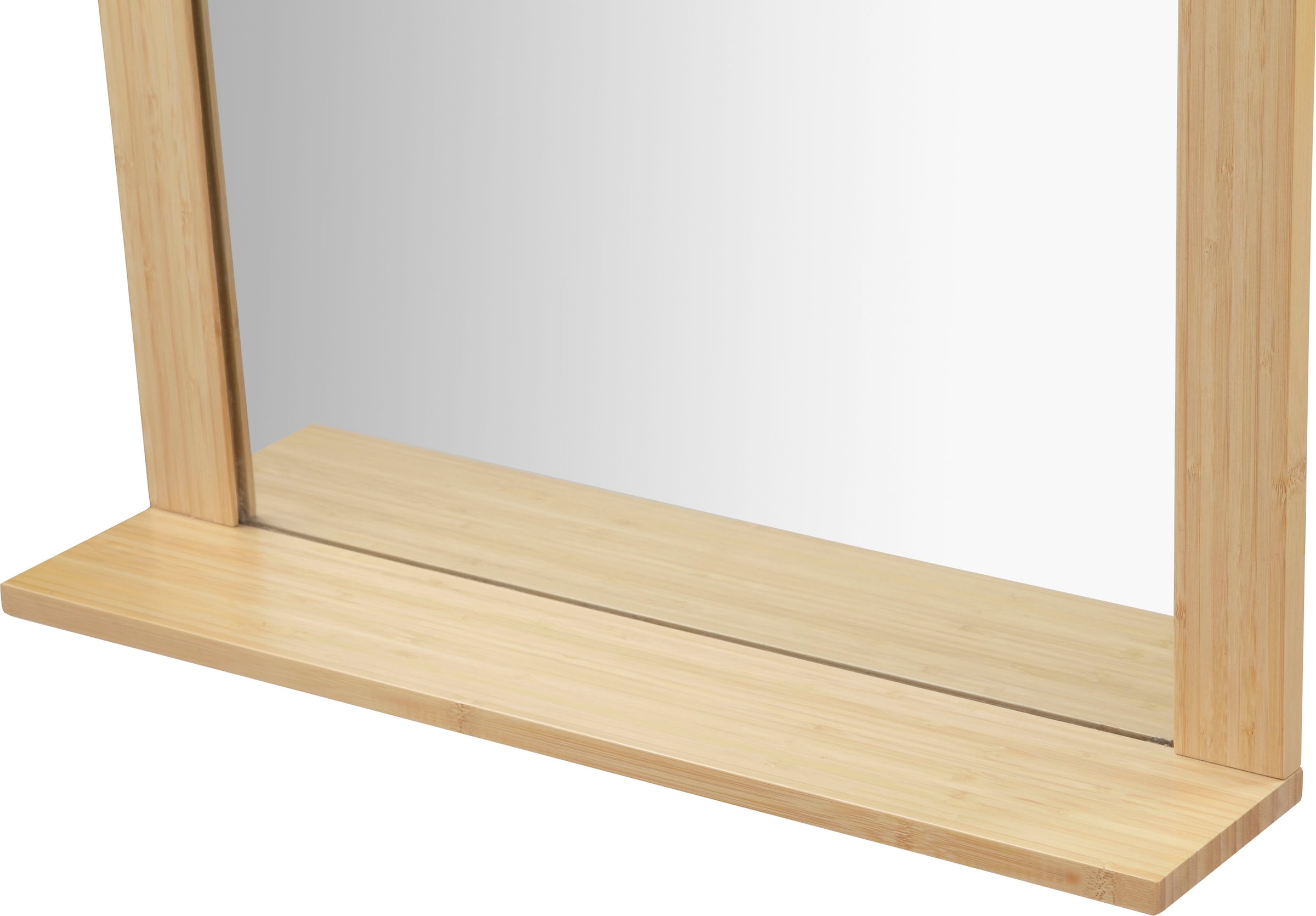 welltime Badspiegel »Bali Natur Badezimmerspiegel Spiegelschrank«, Spiegel mit Ablage Regal Bambus Breite 60cm