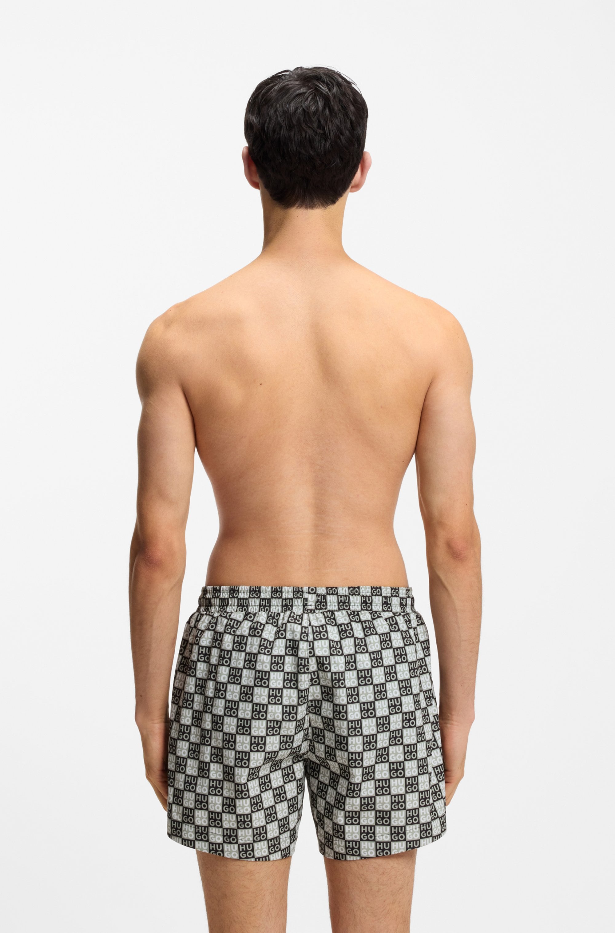 HUGO Underwear Badeshorts »AARON« mit Schachbrett-Logos, elastischer Bund