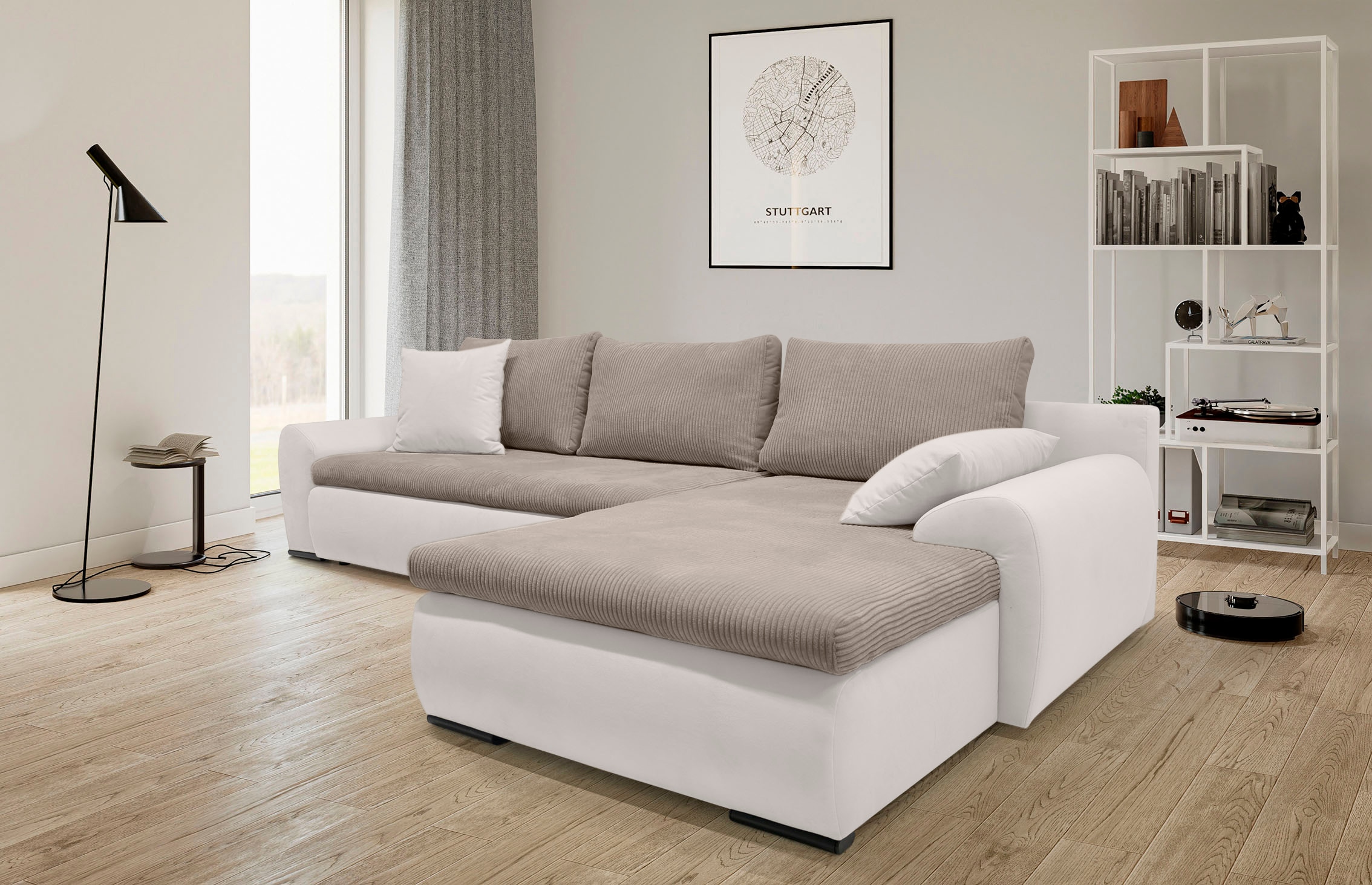 Home affaire Ecksofa »Win L-Form«, wahlweise mit Bettfunktion und Bettkasten