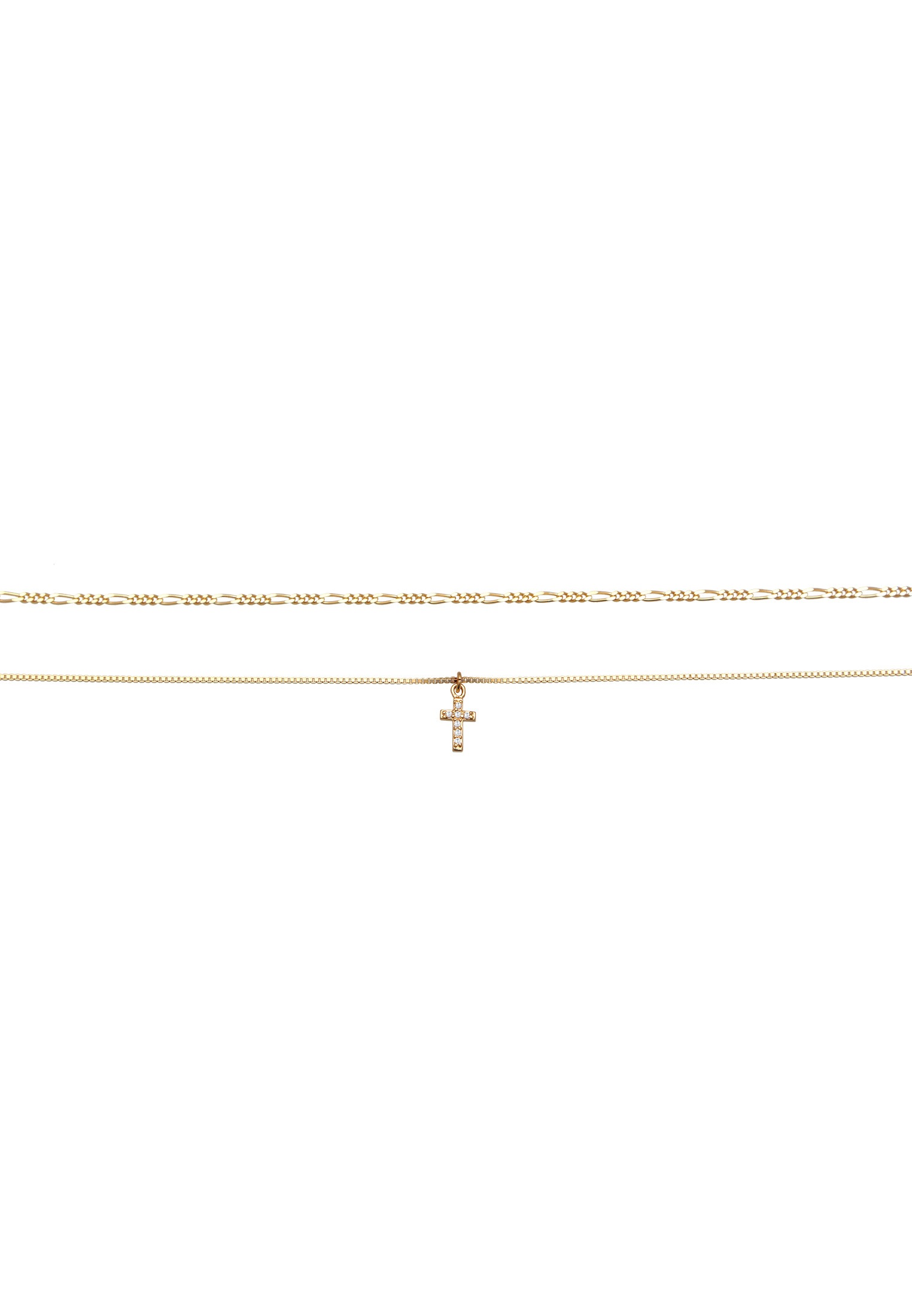 Elli Silberkette »Halskette Layer Choker Kreuz Filigran 925er Silber«