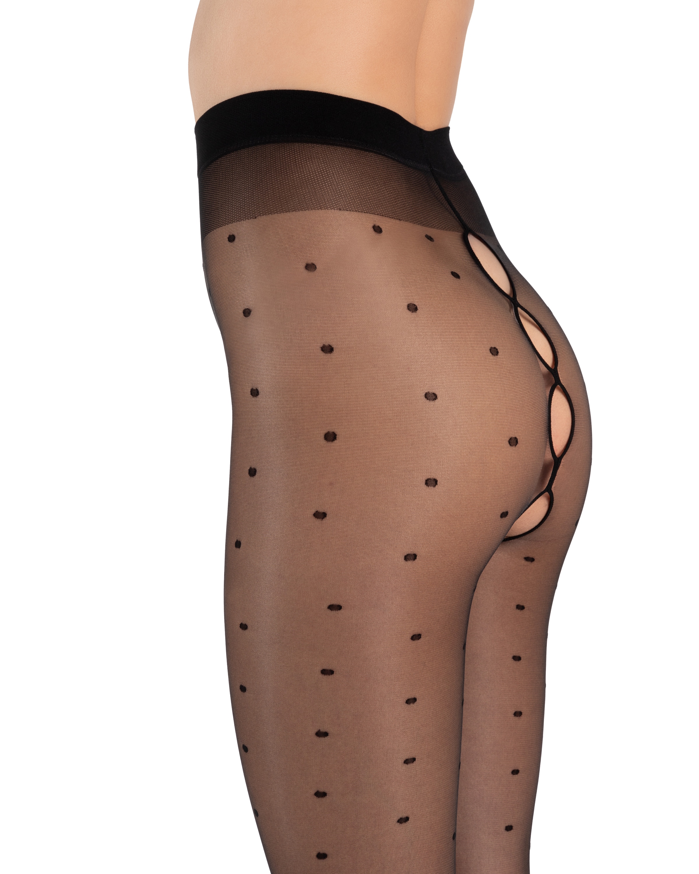 Camano Feinstrumpfhose 20 DEN mit Punktmuster, schlichte Basic-Variante, schrittfreier Schnitt