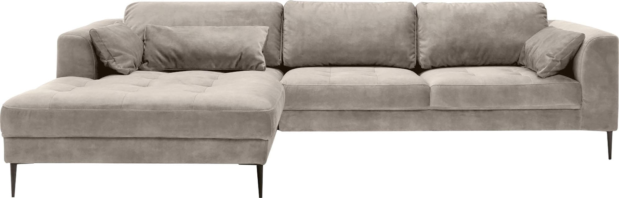 TRENDMANUFAKTUR Ecksofa »Luzi, wahlweise mit Schlaffunktion & Bettkasten. OTTOs Choice, L-Form«, Designsofa mit tollem Sitzkomfort, Metallfüße schwarz, Breite 280 cm