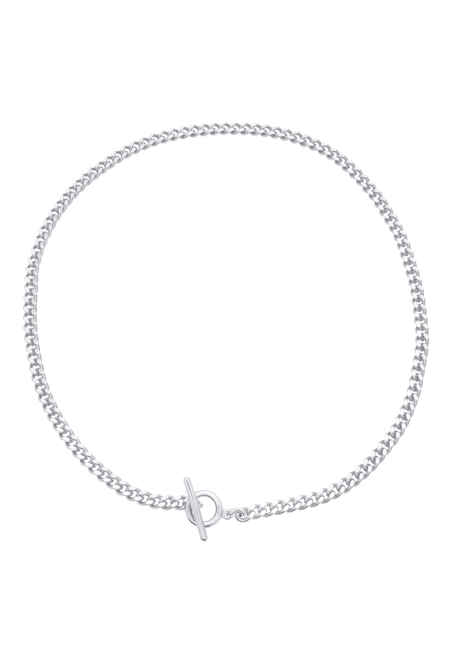Elli Choker »Halskette Panzerkette Choker Kreis Stab 925 Silber«