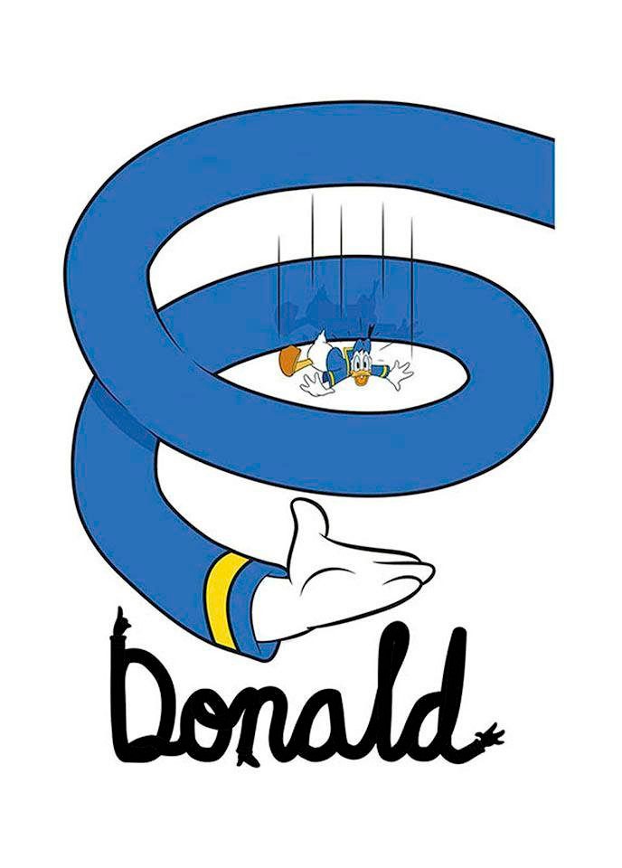 Komar Bild »Donald Duck Spiral«, Disney, (1 St.), Wandbild zur Dekoration im Kinderzimmer - ohne Rahmen