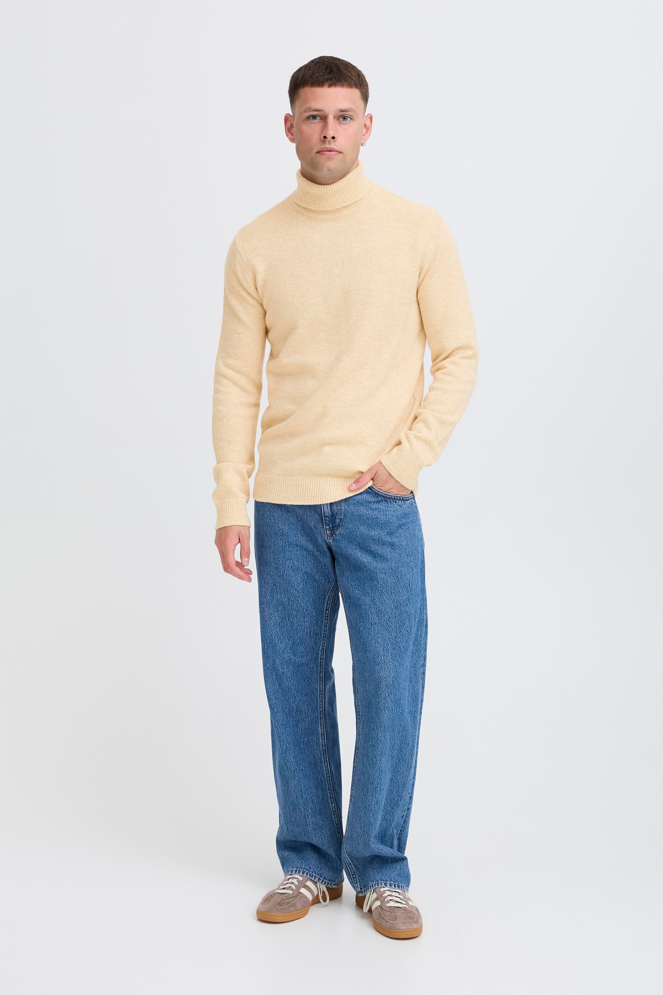 Blend Rollkragenpullover »BHBRANKO ROLL KNIT« mit Markenlabel, aus Wollmischung, Regular Fit, hüftlang