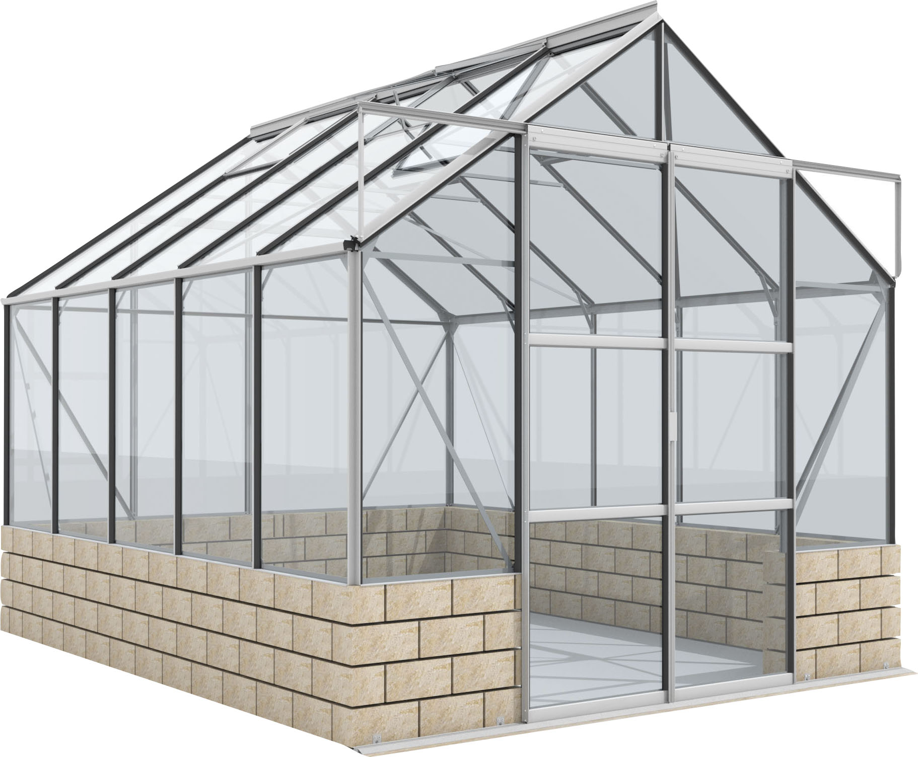 Vitavia Gewächshaus »Cassandra 8300« Alu-Profile in silberfarben, Größe B/H/T: 257 cm x 248,9 cm x 323,1 cm