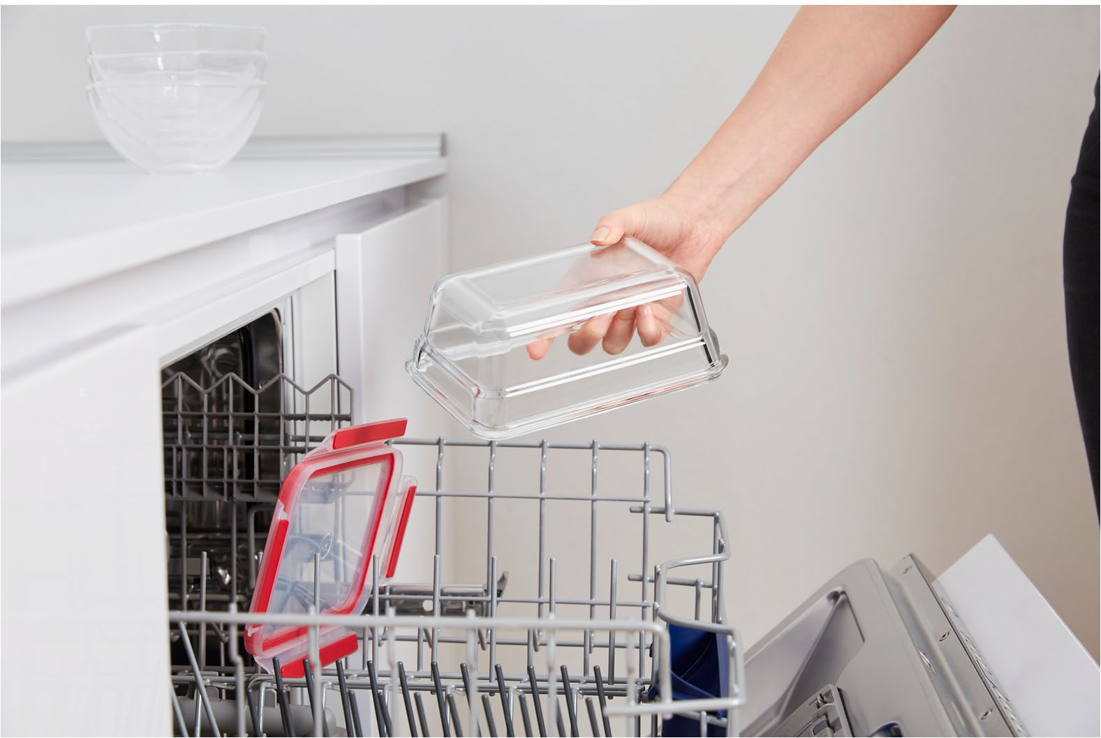 Emsa Frischhaltedose »Clip & Close Glas Set, rechteckig, 100 % dichte Aufbewahrungsboxen« Set, 4 Dosen mit Deckel, 4 tlg. spülmaschinen-, gefrier-, backofen-, mikrowellenfest