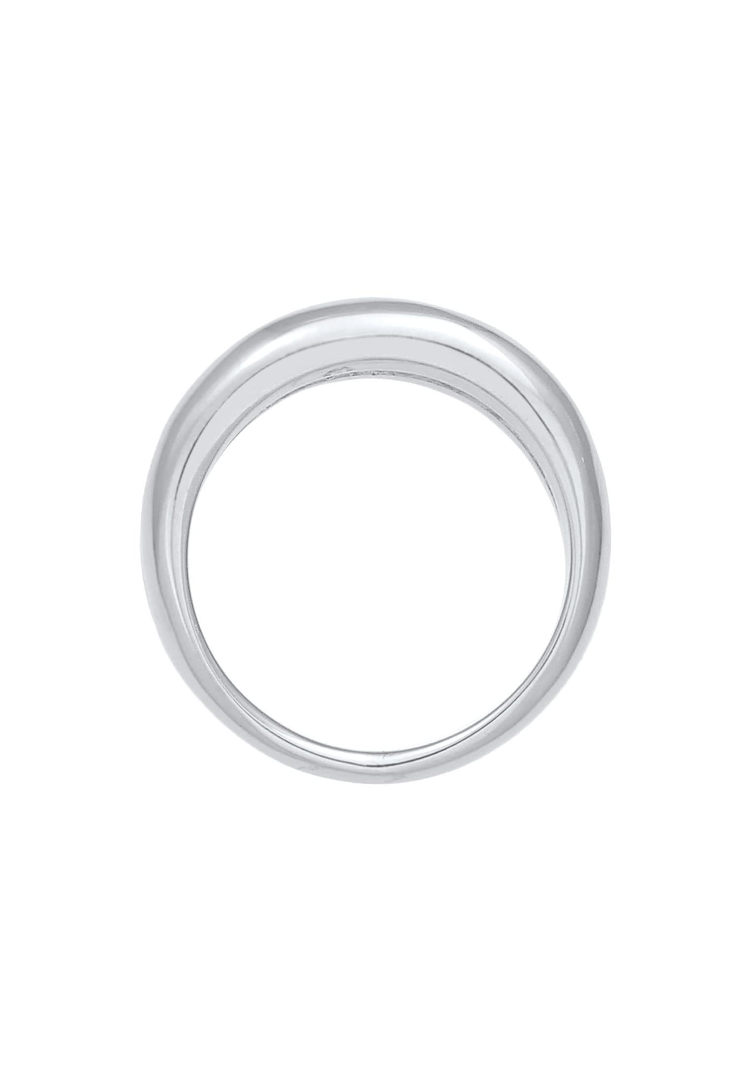 Elli Premium Silberring »Ring Bandring Doppelt Stacking Look Basic 925 Silber«