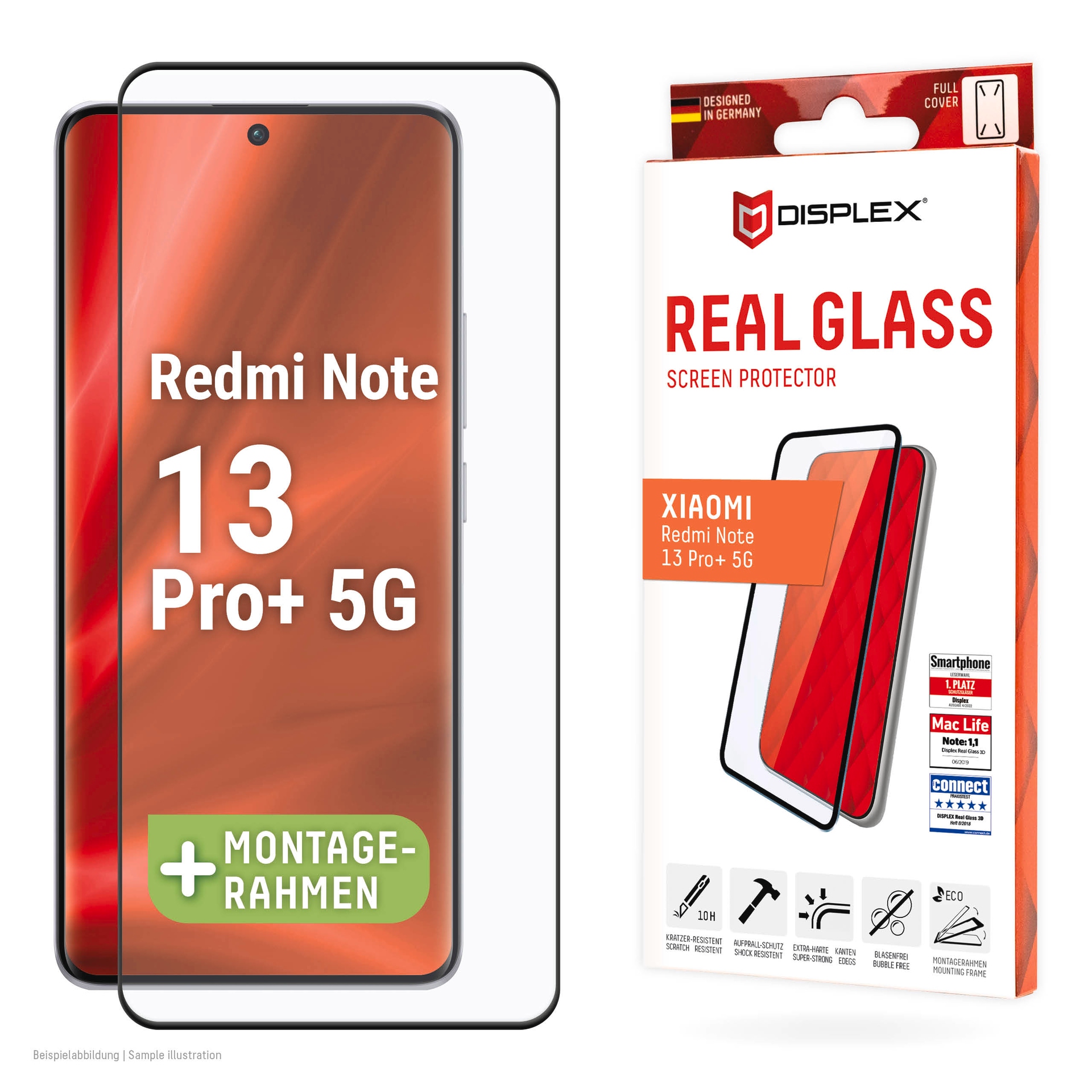 Displex Displayschutzglas »Real Glass 3D«, für Xiaomi Redmi Note 13 Pro+ 5G, (1 St.),...