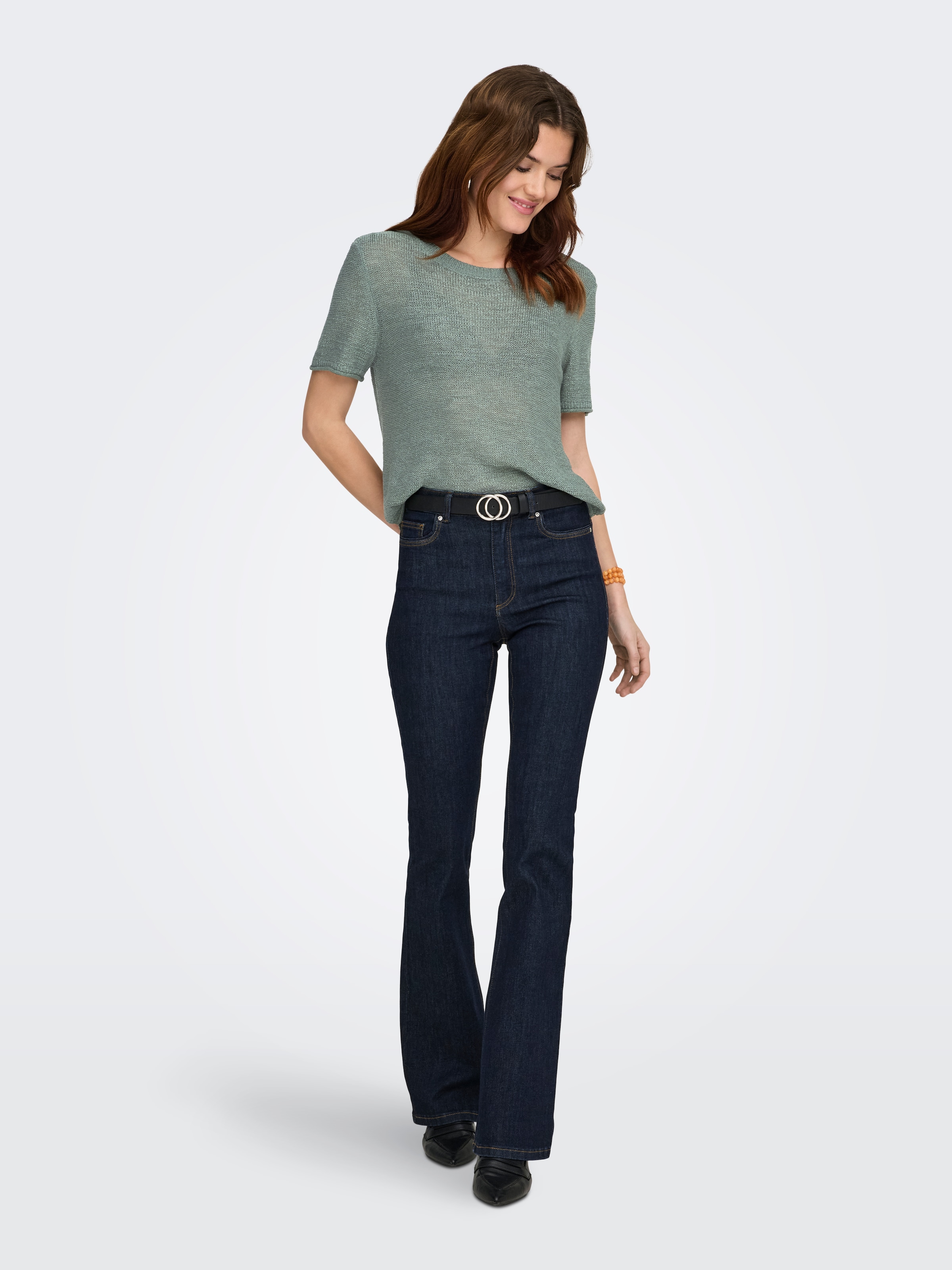 ONLY Kurzarmpullover »ONLSUNNY S/S PULLOVER NOOS KNT« Kunstfaser, regular fit