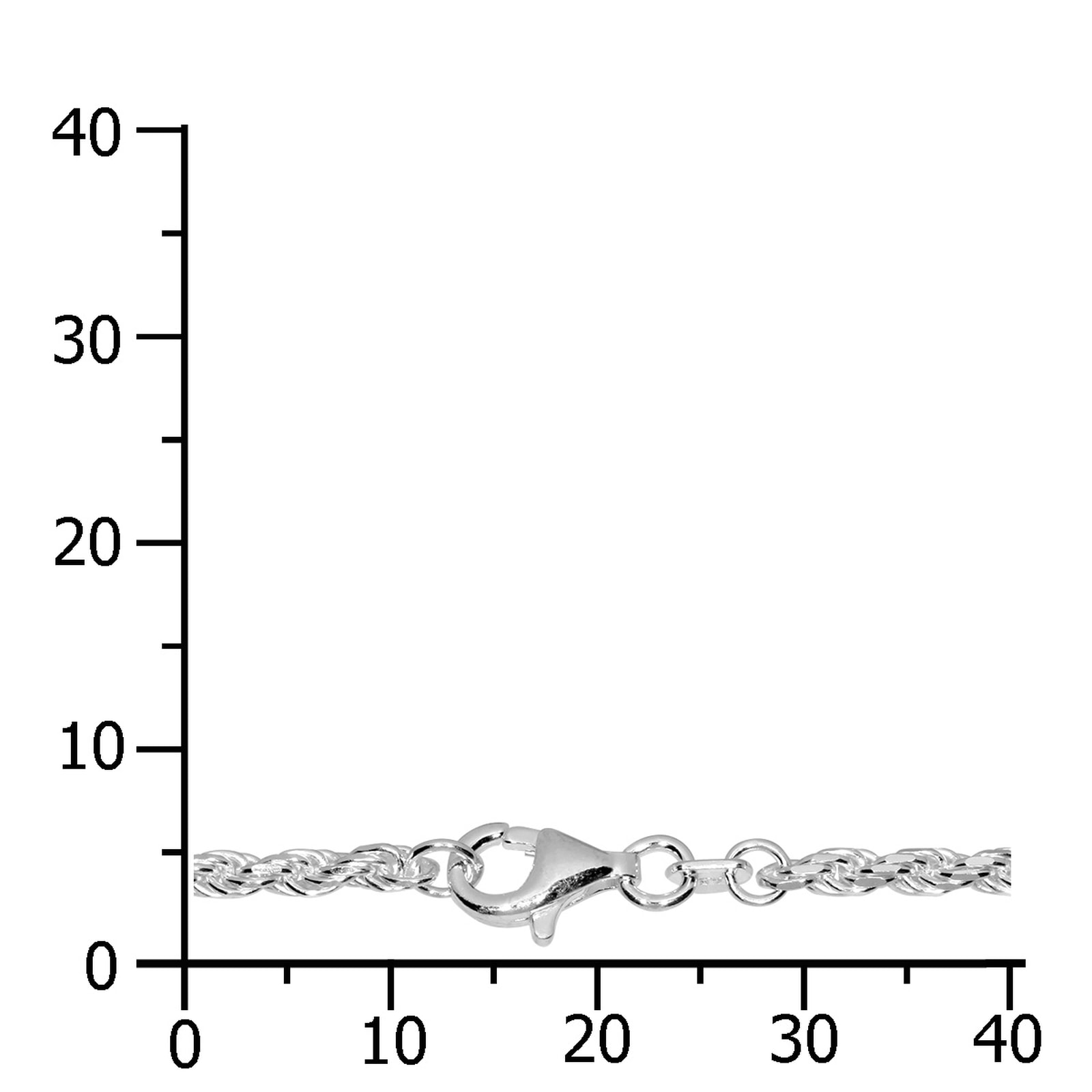 OSTSEE-SCHMUCK Silberkette »- Kordel 2,2 mm - Silber 925/000 -,«