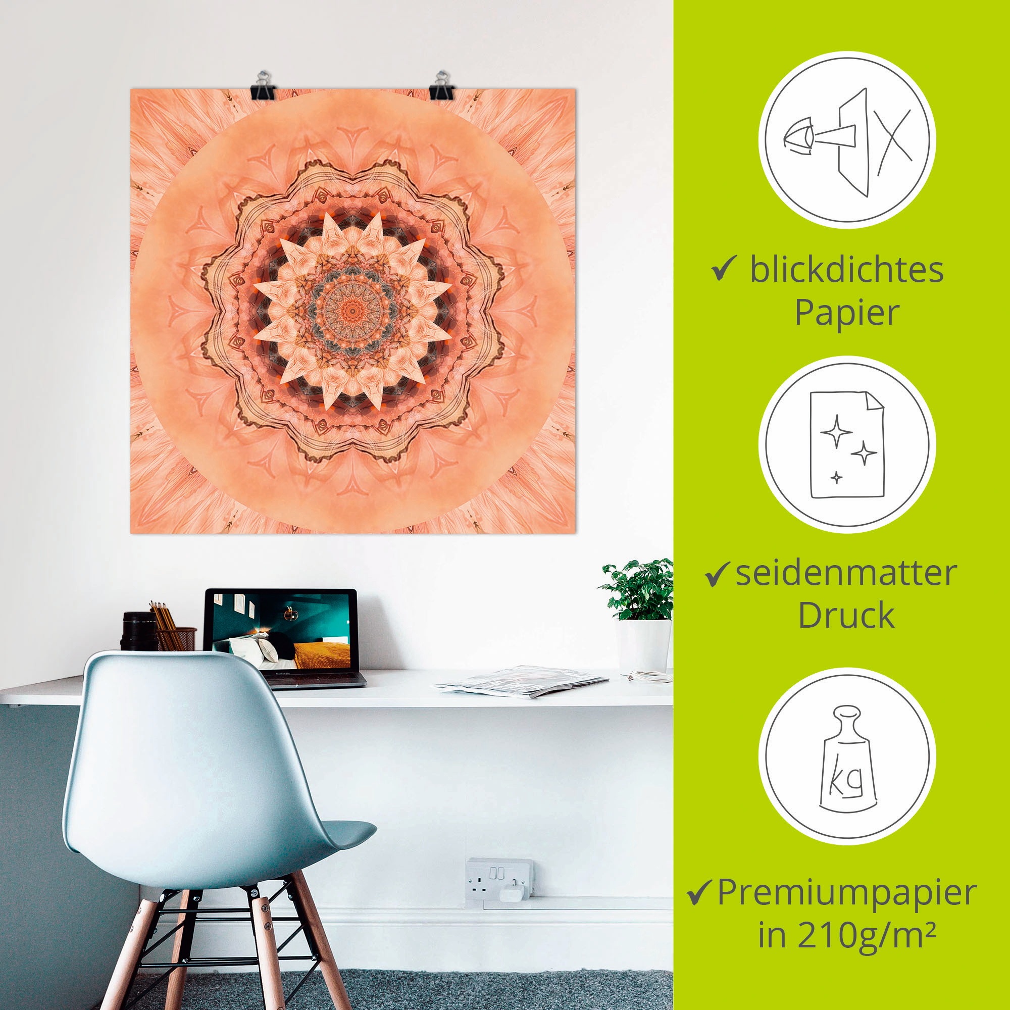 Artland Wandbild »Mandala Barmherzigkeit«, Muster, (1 St.), als Leinwandbild, Poster in verschied. Größen