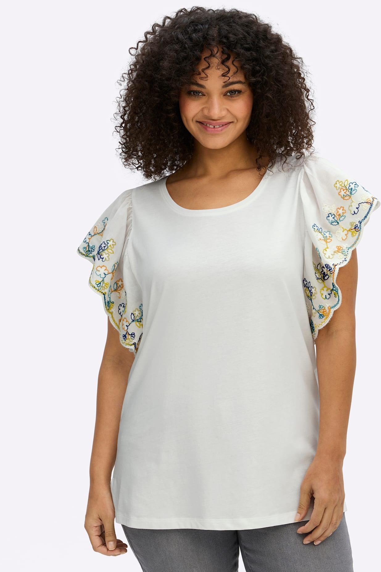 Sheego Rundhalsshirt »Halbarmshirt« 1