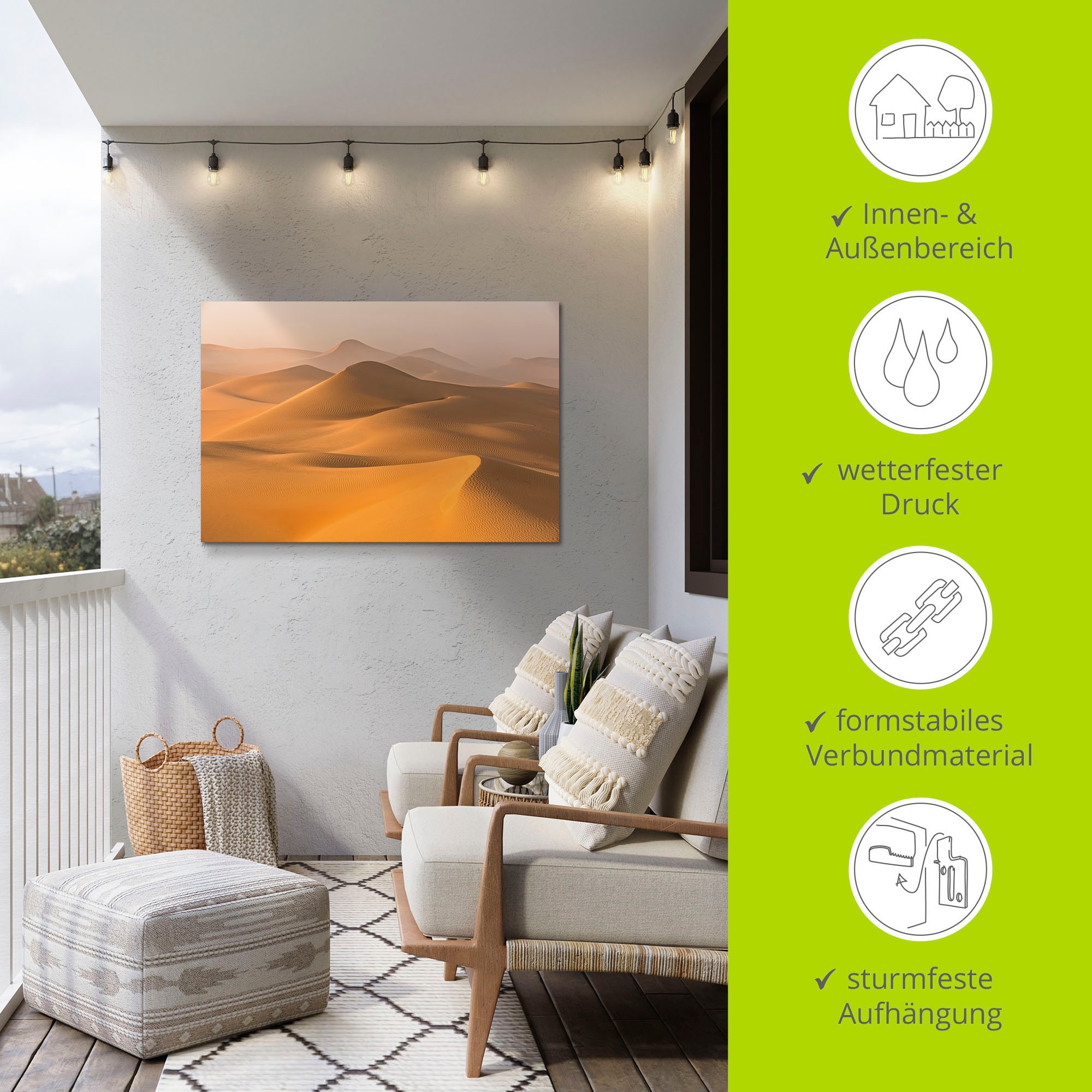 Artland Wandbild »Nebel in der Rub al Khali Wüste«, Wüstenbilder, (1 St.), als Alubild, Outdoorbild, Leinwandbild in verschied. Größen