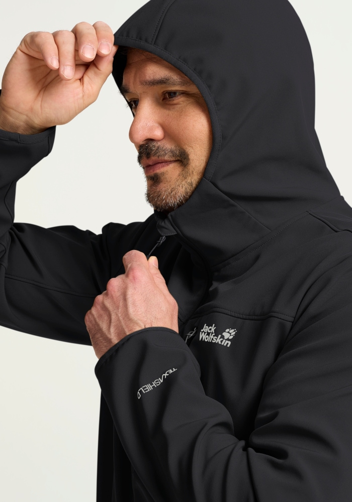 Jack Wolfskin Outdoorjacke »WILD WINDS HOODED JKT M« für Wandern und andere Aktivitäten im Freien