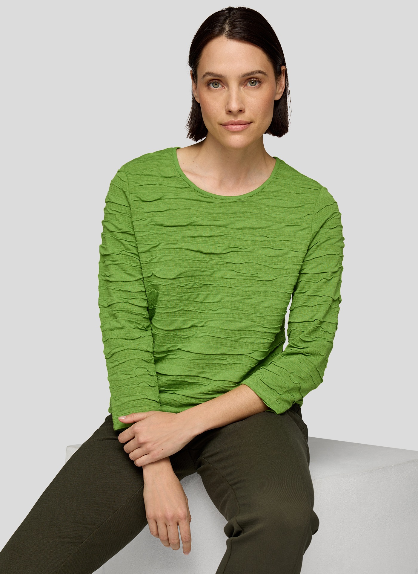 Rabe 3/4-Arm-Shirt mit Struktur Muster