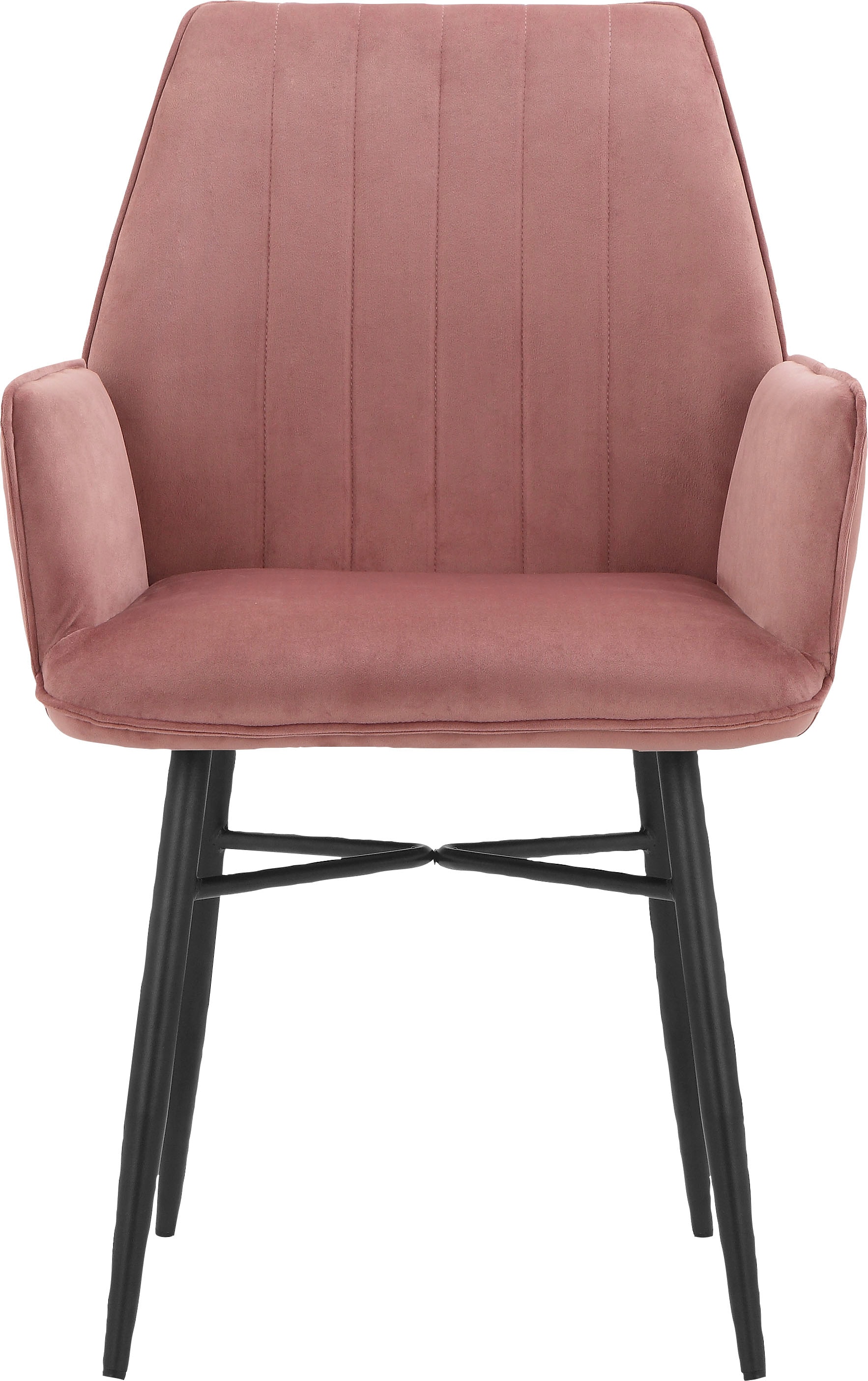 Leonique Esszimmerstuhl »Hrodwyn«, 2 St., Veloursstoff, Sitz gepolstert, mit horizontale Nähten am Rücken, Sitzhöhe 52 cm