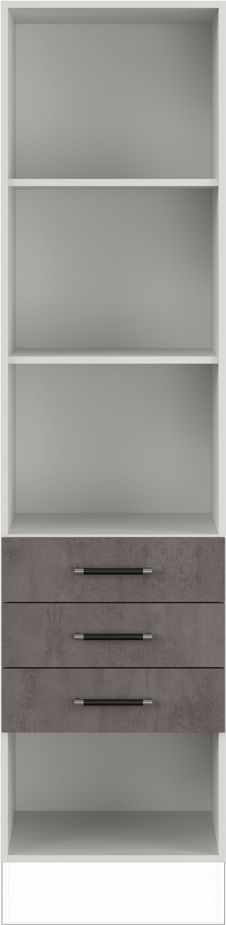 IMPULS KÜCHEN Seitenschrank »"Prag", Breite/Höhe: 50/190,7 cm, mit Soft-Close«, vormontiert, mit Schubkästen, mit verstellbaren Fachböden