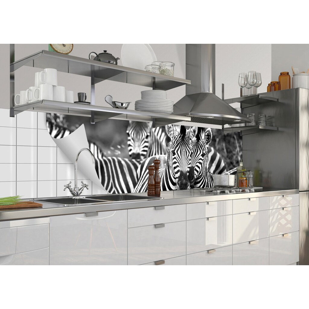 MySpotti Küchenrückwand »fixy Zebra herd«
