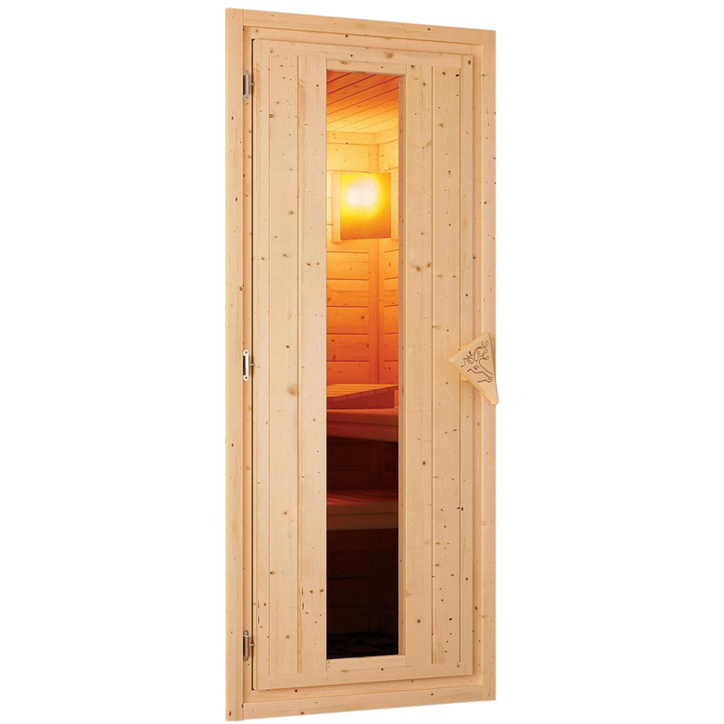 Karibu Sauna »Milaja«, (Set), 3,6-kW-Plug & Play Ofen mit integrierter Steuerung